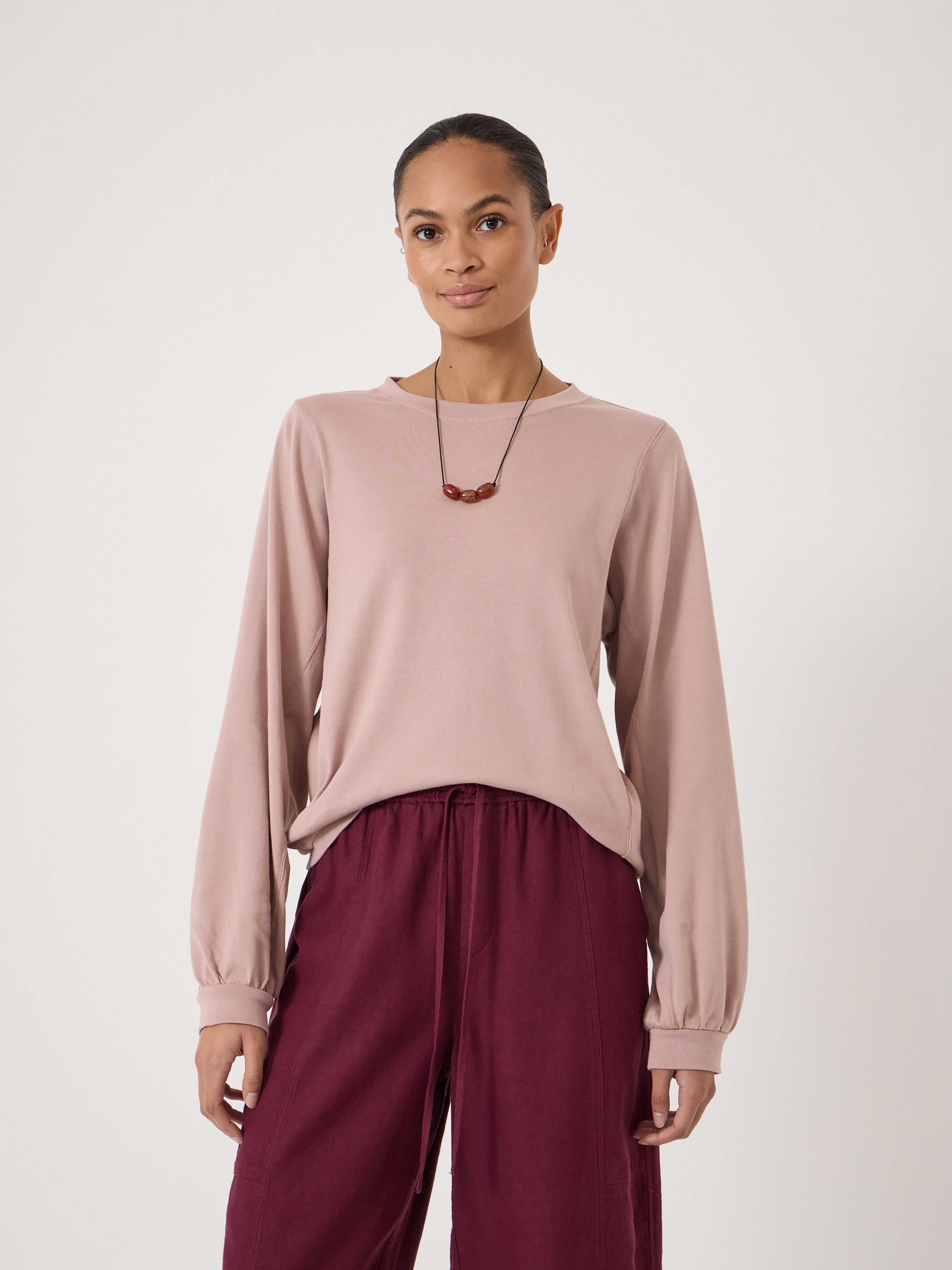 Elodie Puff Detail Cuff Cotton Top