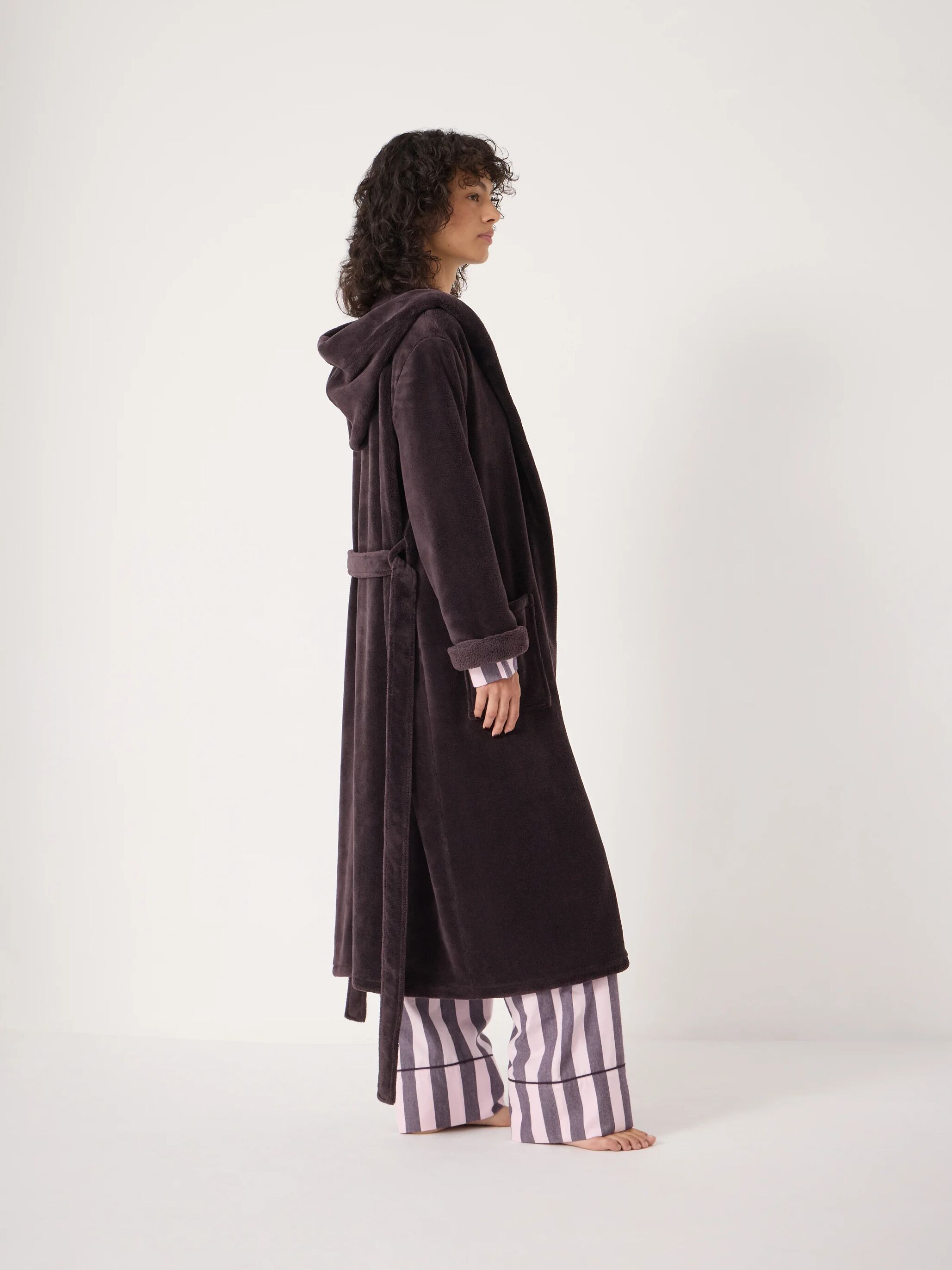 Fluffy Hooded Dressing Gown