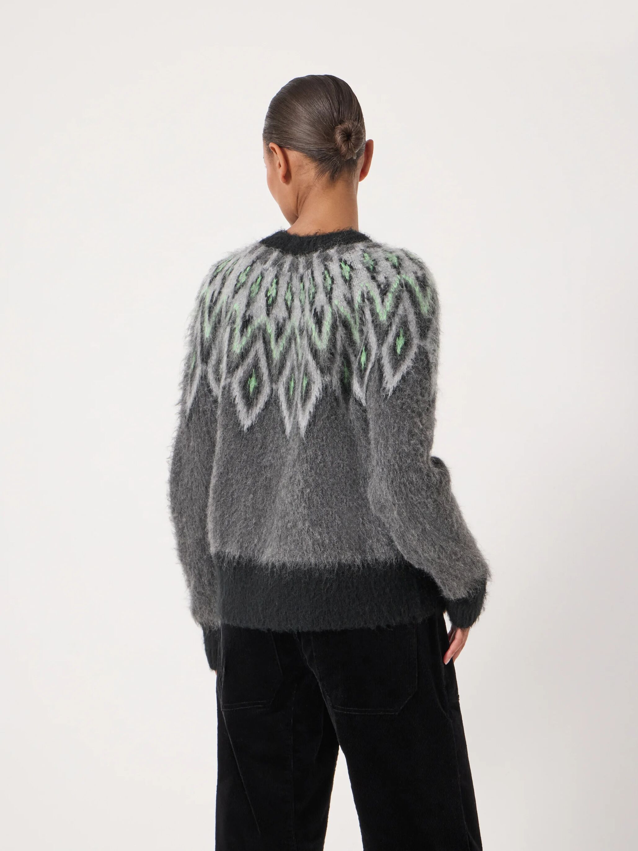 Brushed Fairisle Cardigan with Mohair