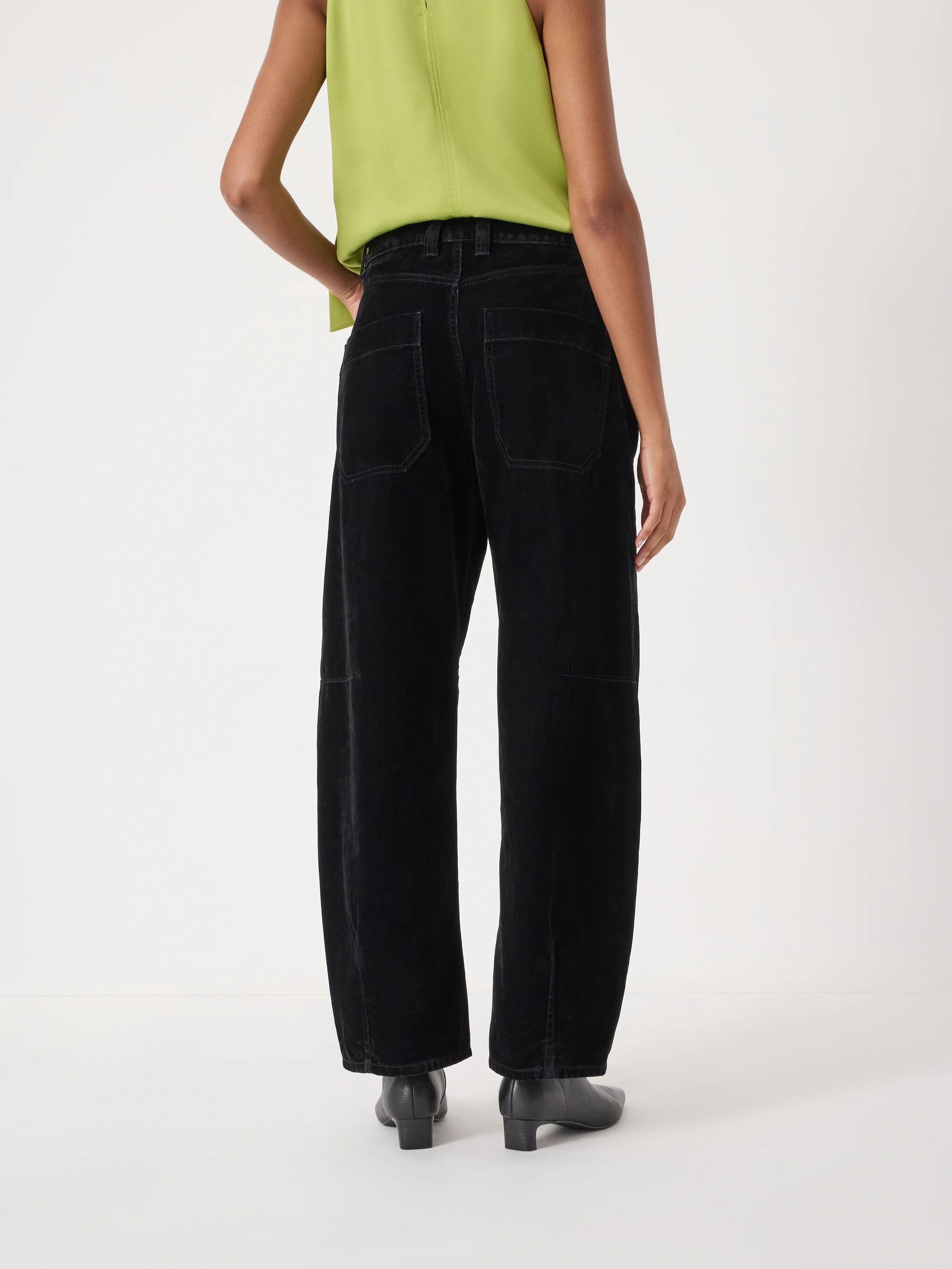Velvet Flocked Denim Bree Barrel Jeans