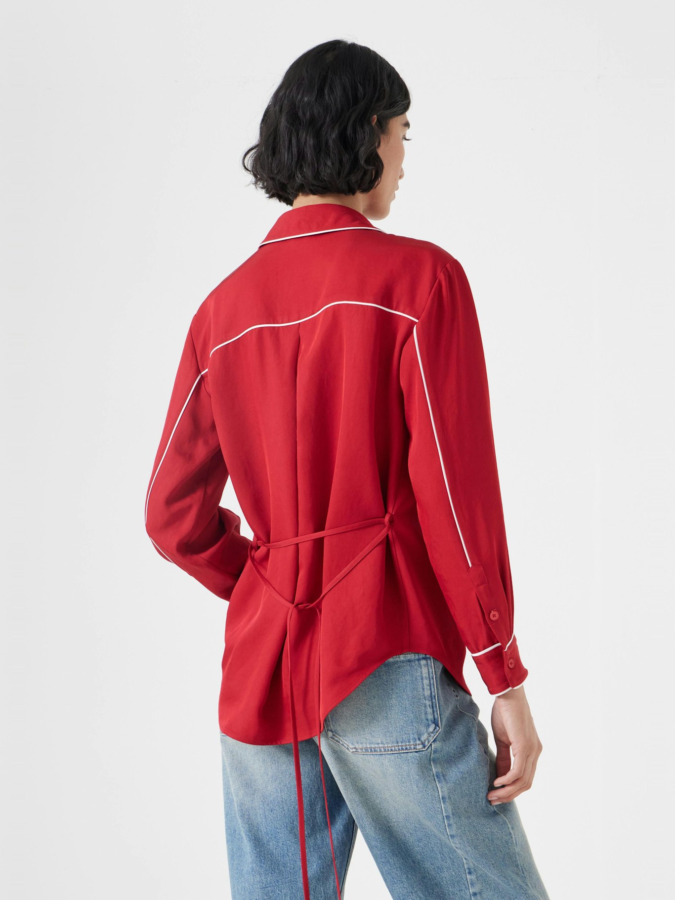 013185-1161-03 Kinsey Long Sleeve Piping Detailed Shirt