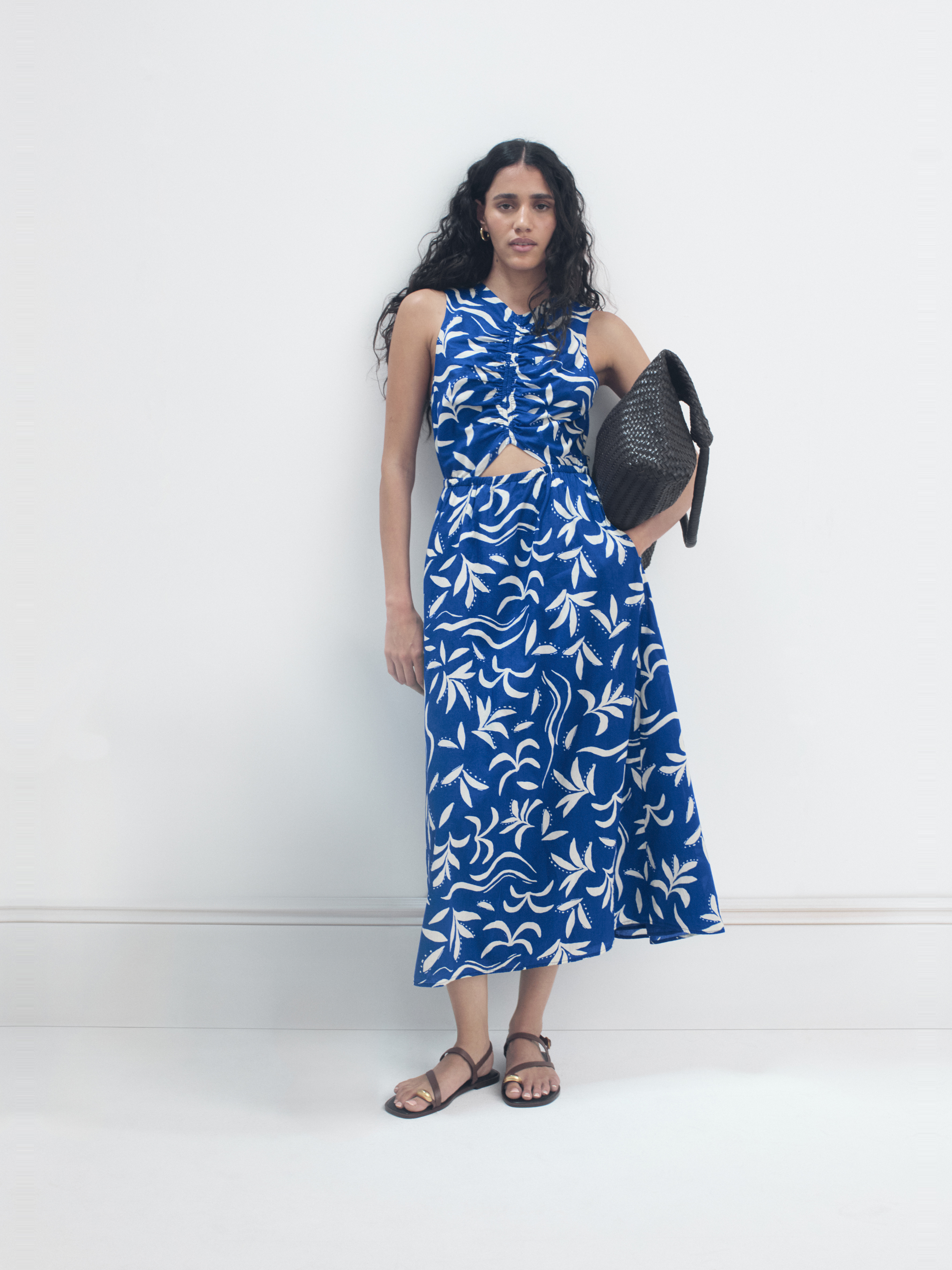 Front Gathered Cotton Dress