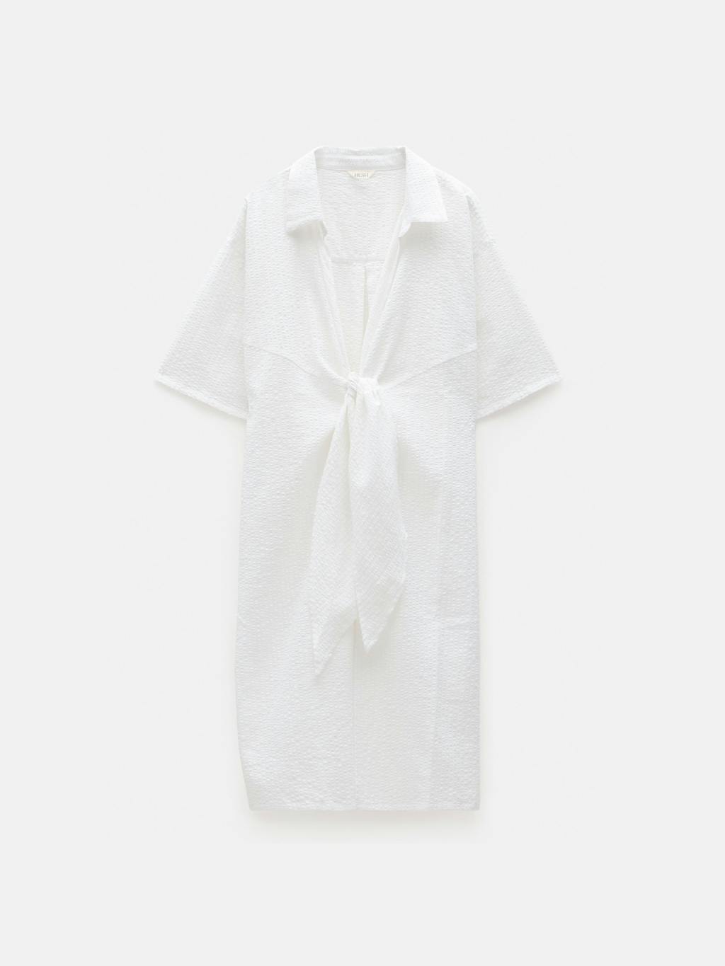 013170-0001-07 Seersucker Tie Front Beach Dress