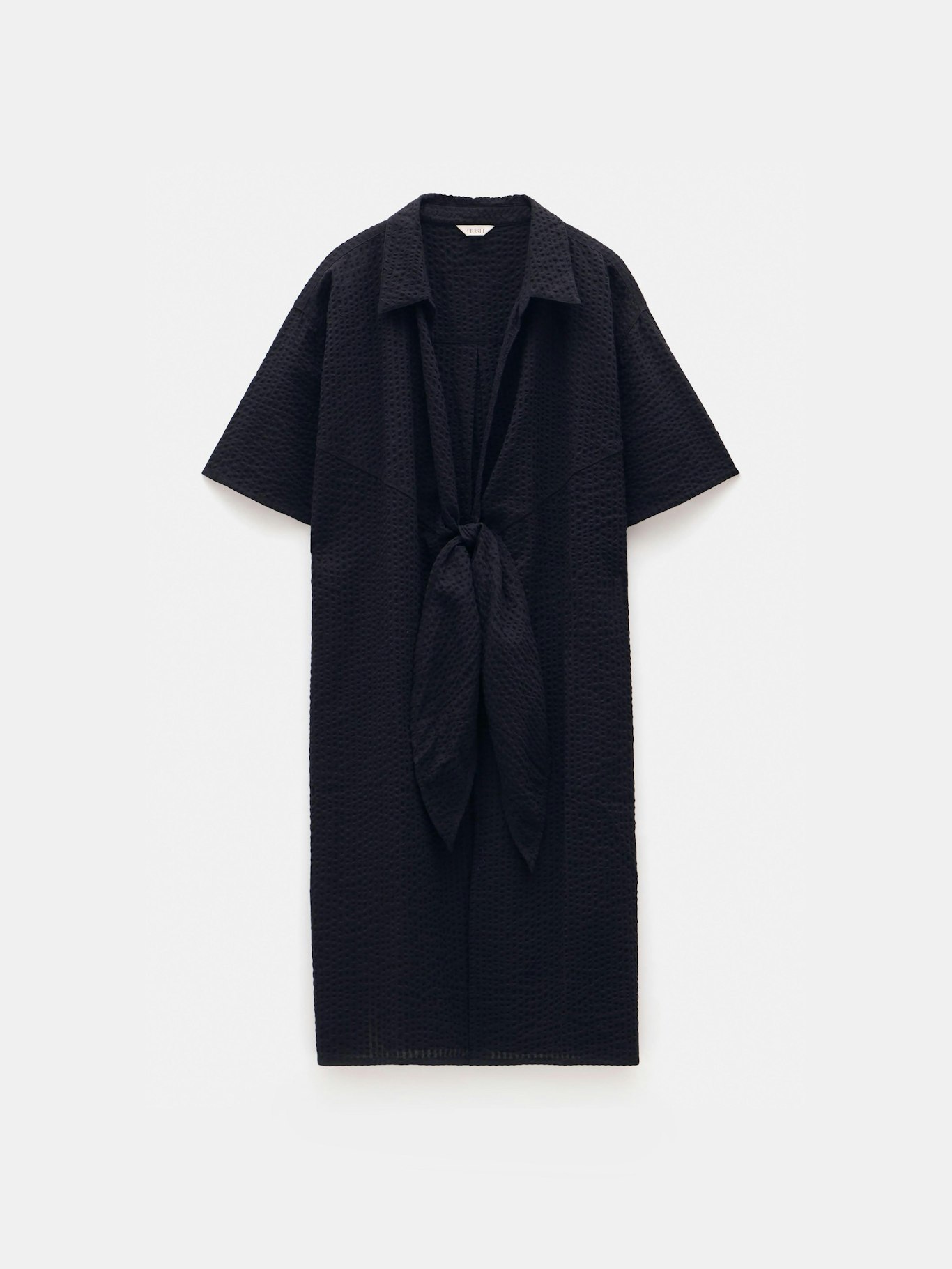 013170-0456-07 Seersucker Tie Front Beach Dress