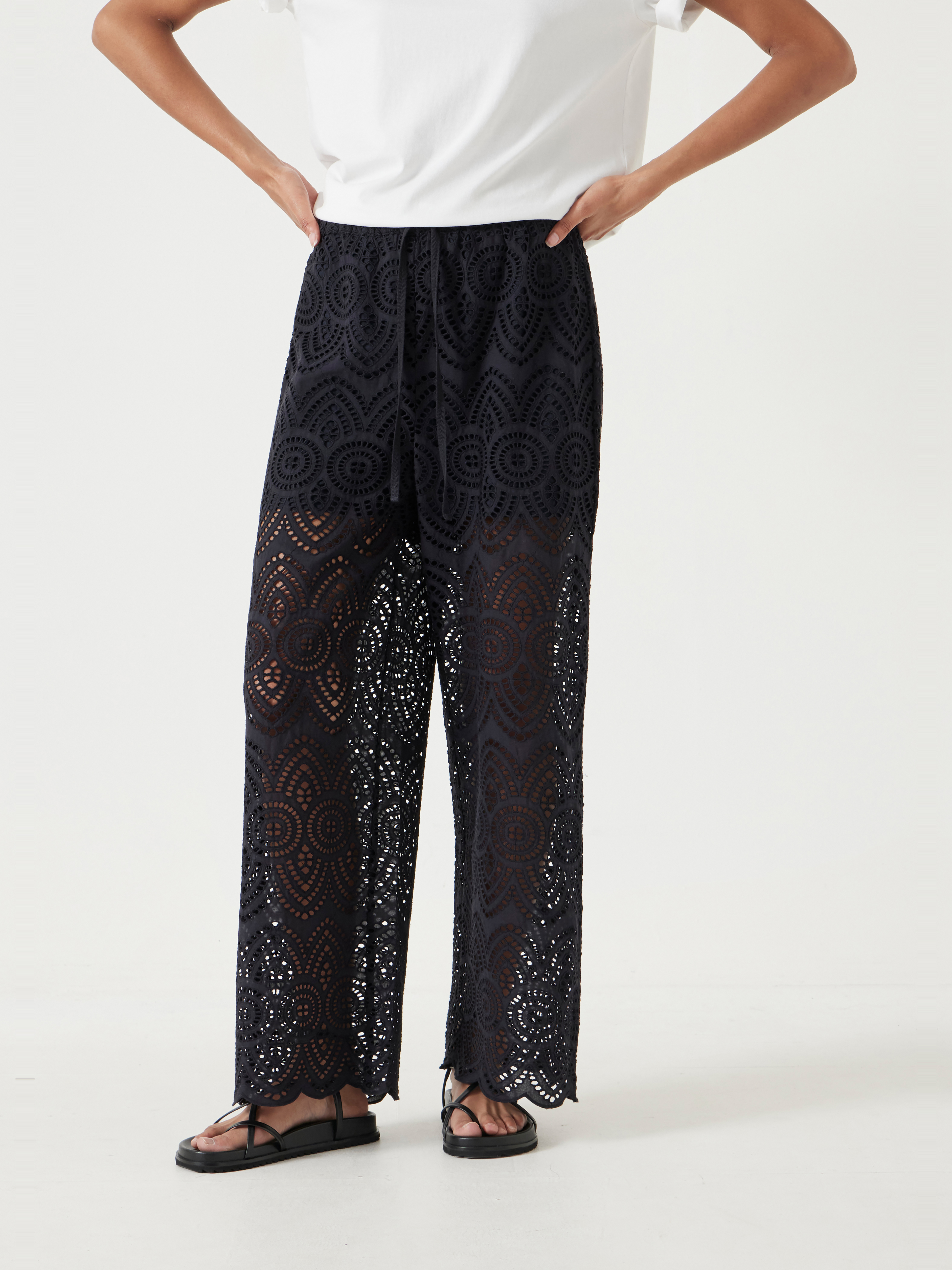 Cotton Broderie Trousers
