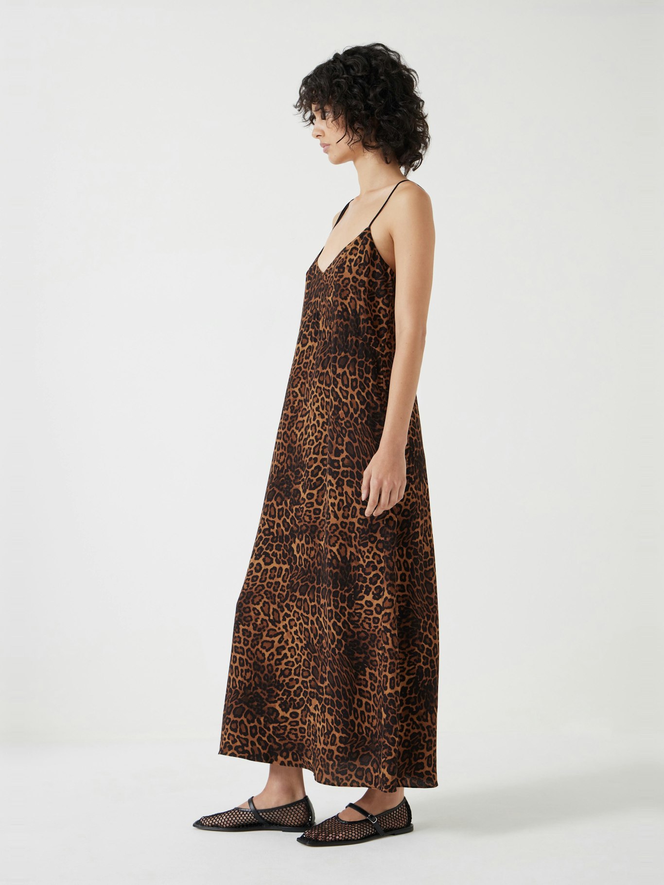 Printed Midi Slip Dress | Brown Leopard Print | hush Printed Midi Slip Dress | Brown Leopard Print | hush