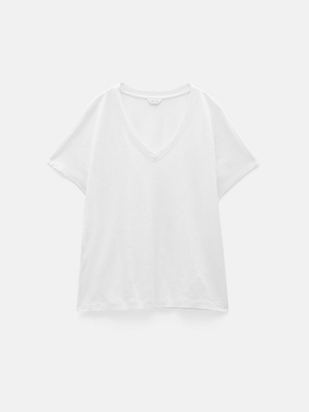 012888-0001-07 Rosalia Linen Blend V Neck T-Shirt
