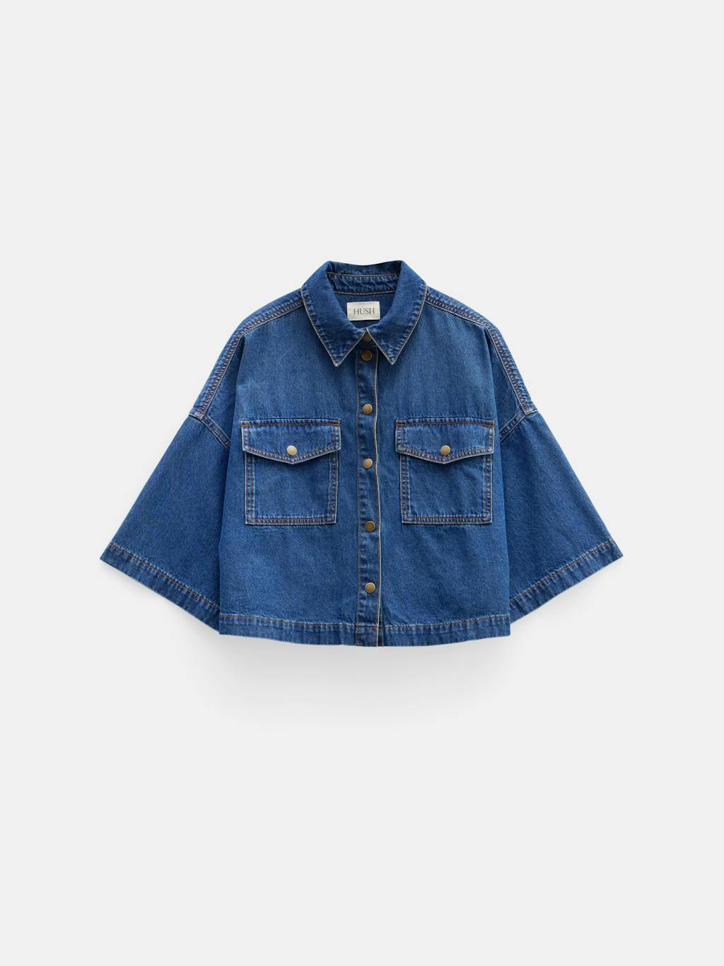 010805-2797-07 Chlo Oversized Cropped Denim Shirt