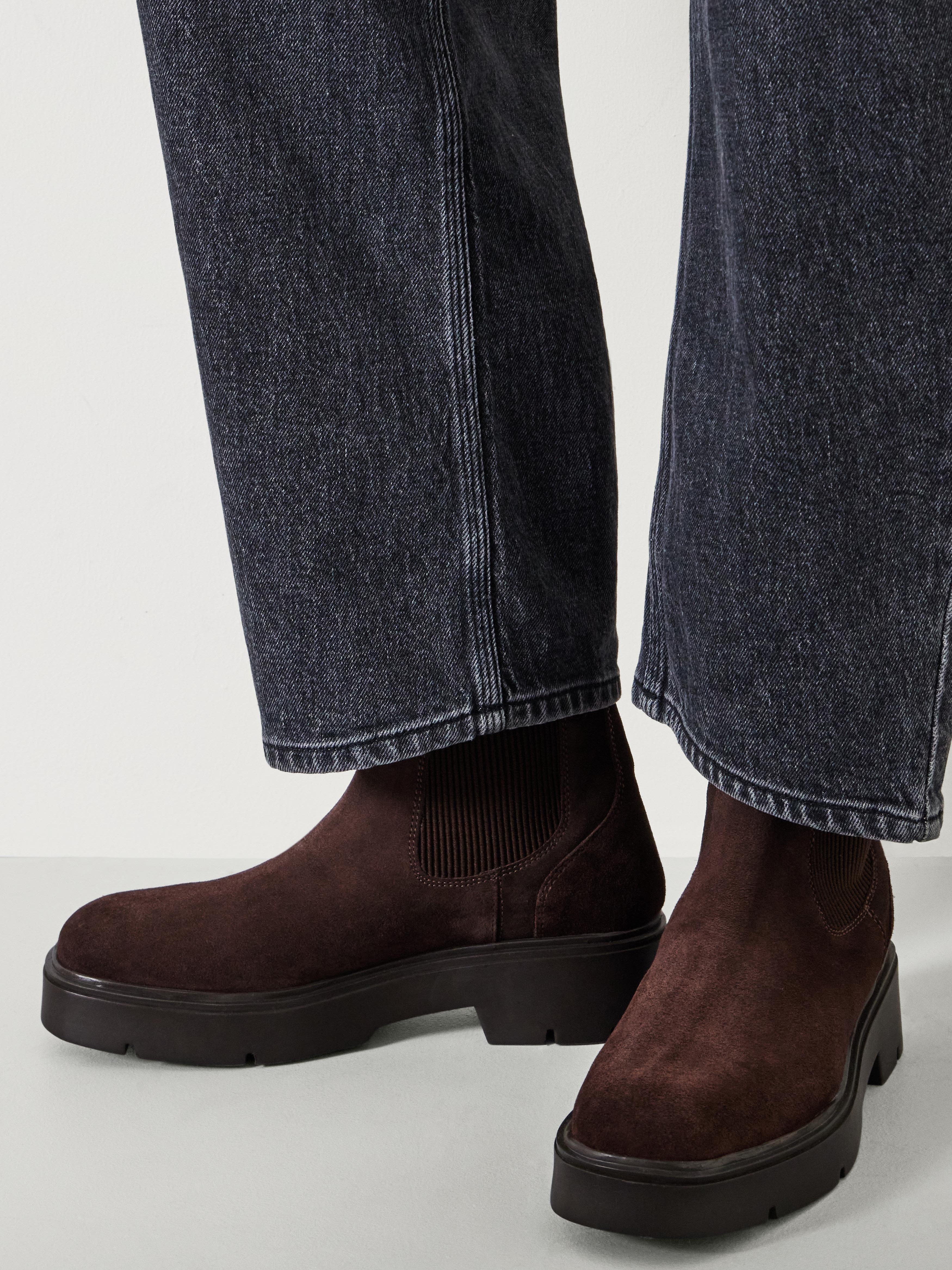Chunky Suede Chelsea Boots