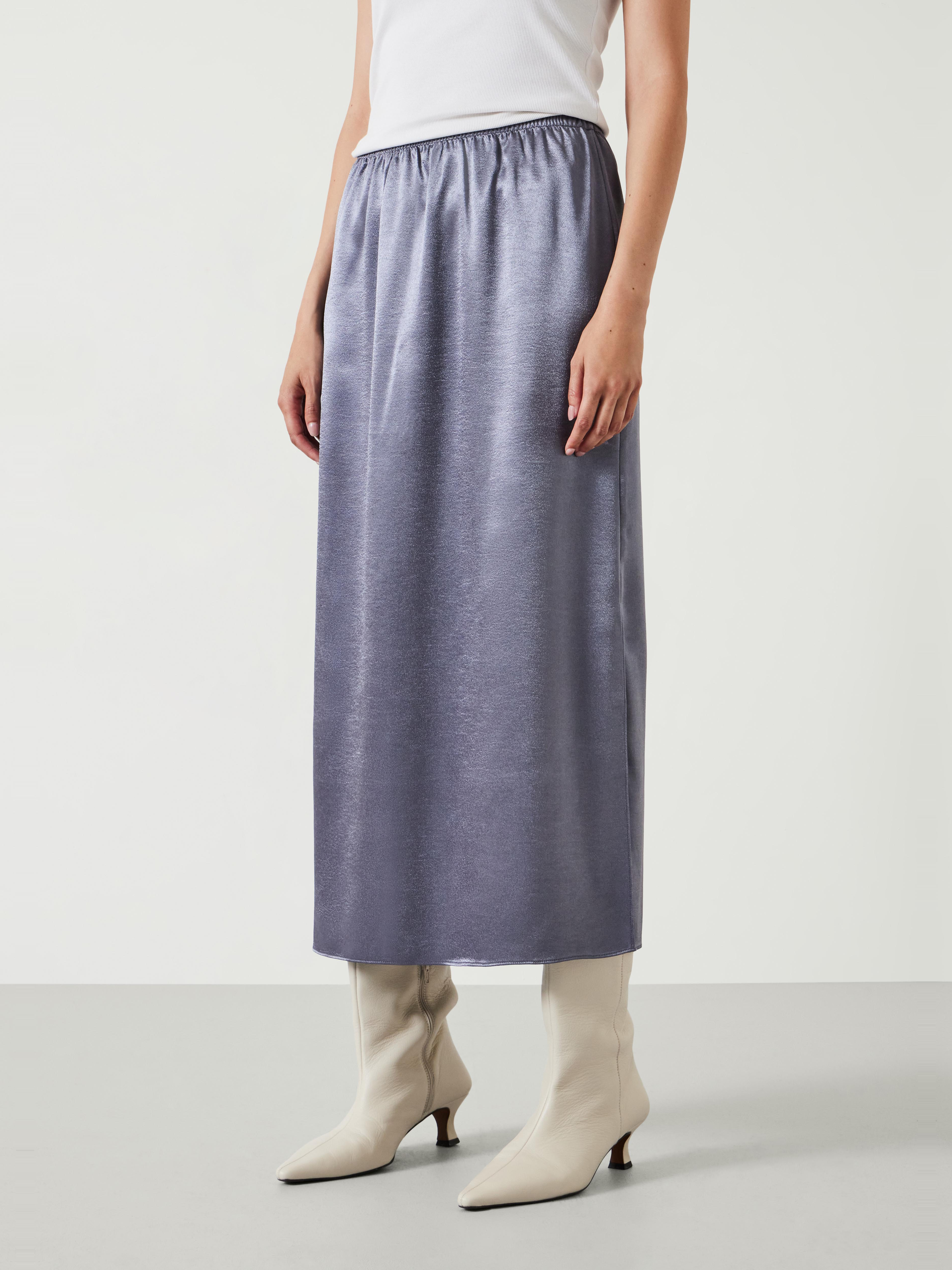 Aurora Satin Midi Skirt