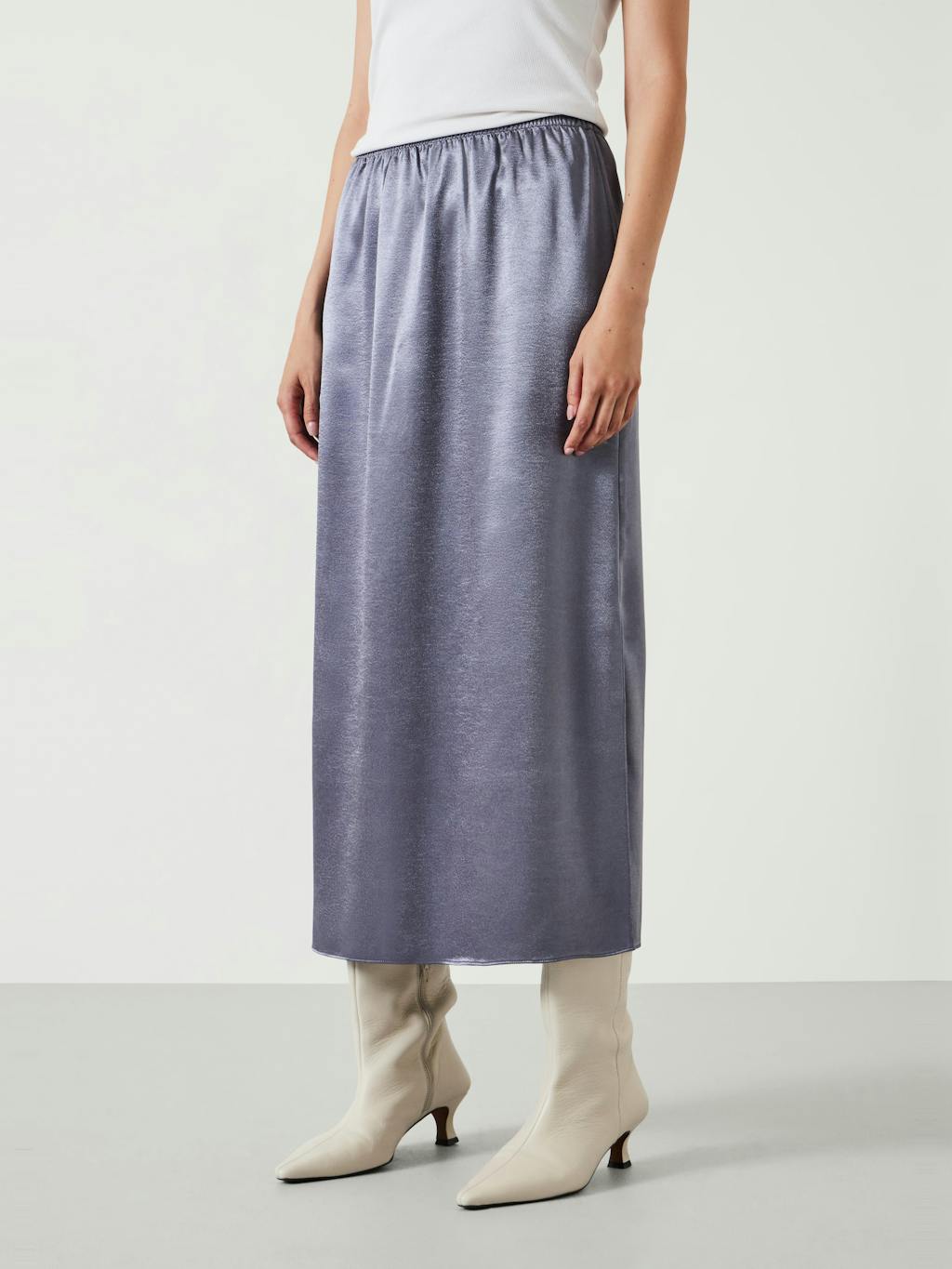 012859-4717-02 Aurora Satin Midi Skirt