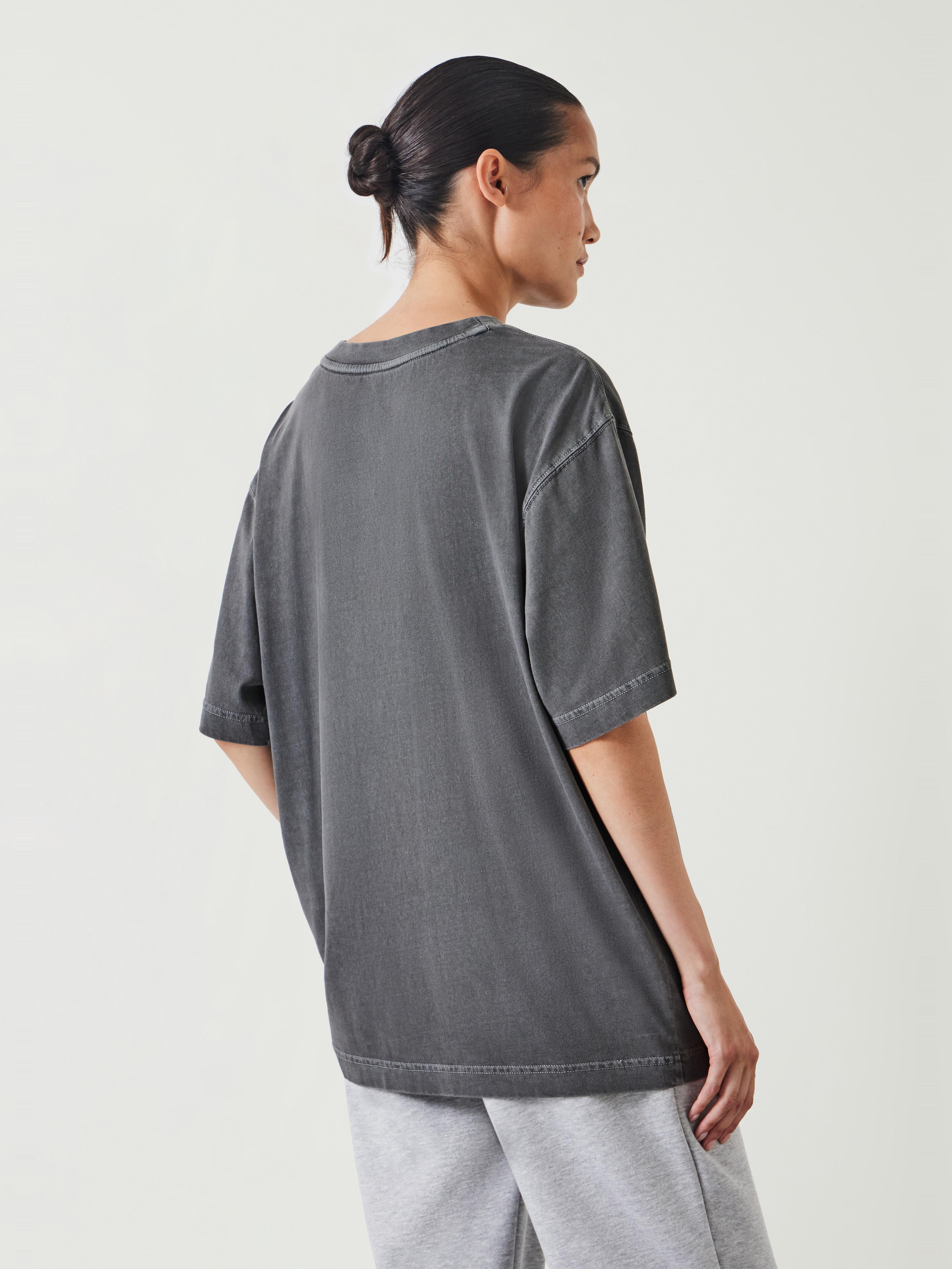 Metallic Print Oversized Graphic T-Shirt