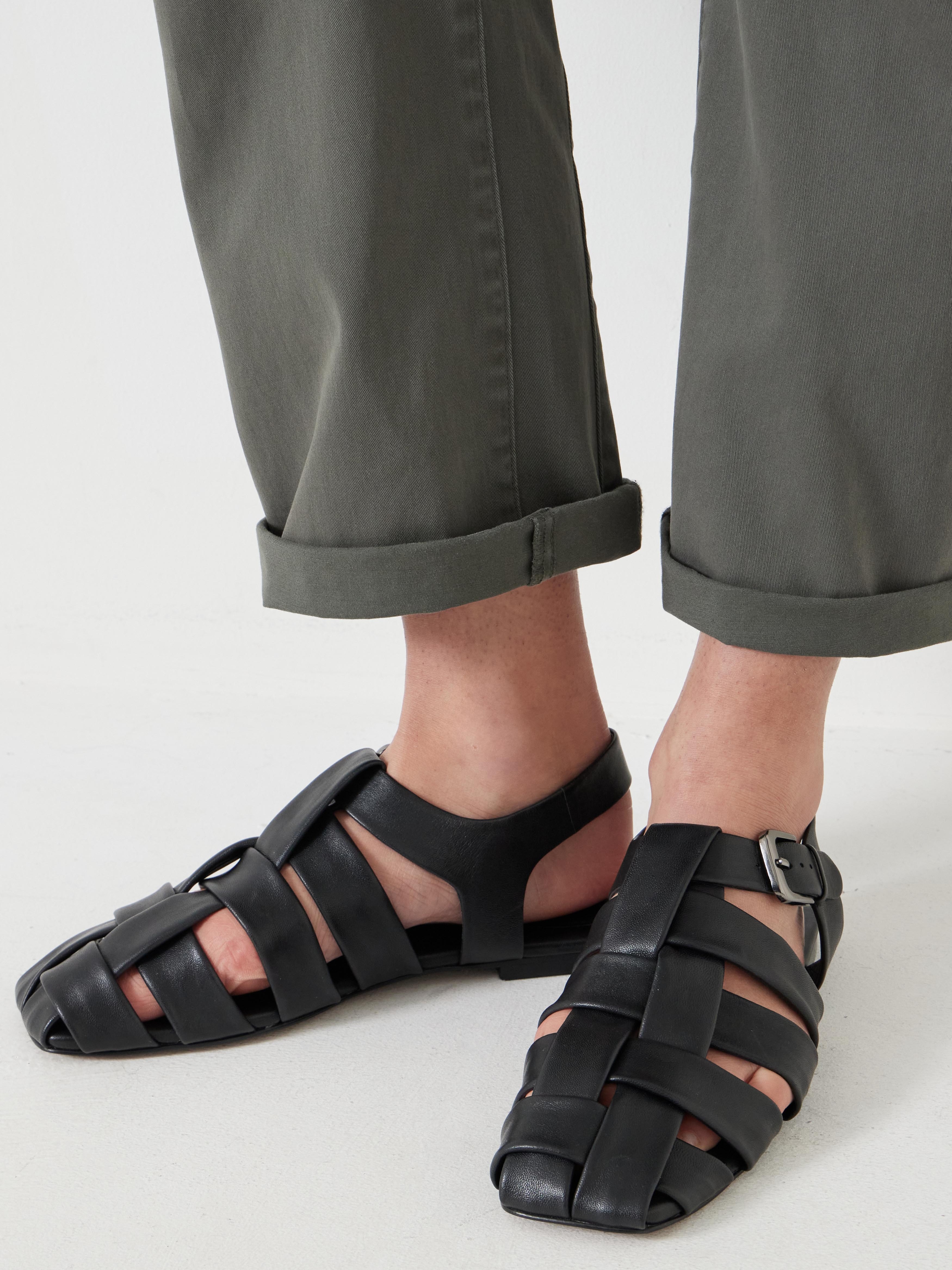 Leather Caged Fisherman Sandals