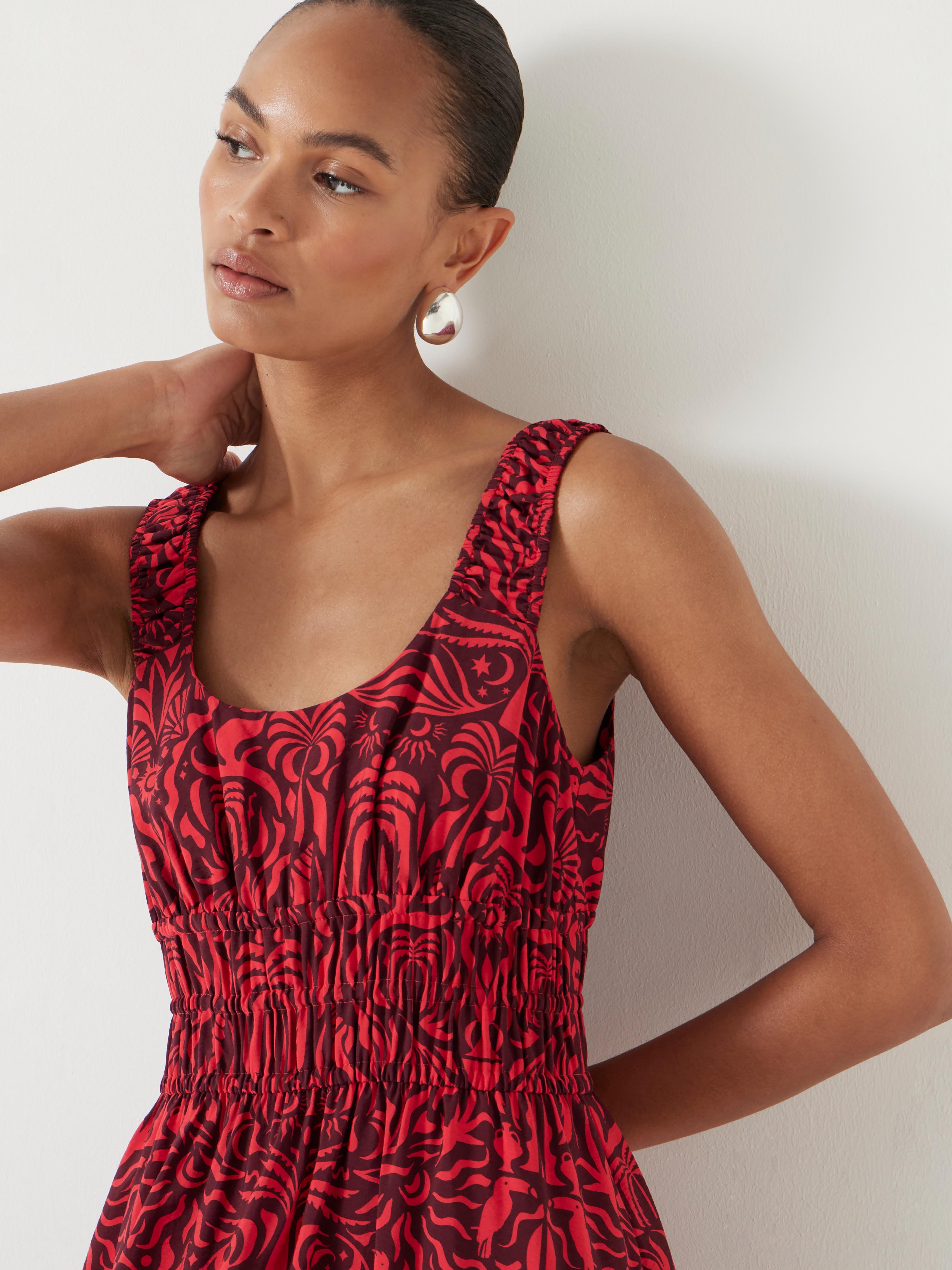 strapless open back dress Hush Red Floral Maxi Dress – OWNI main image 0