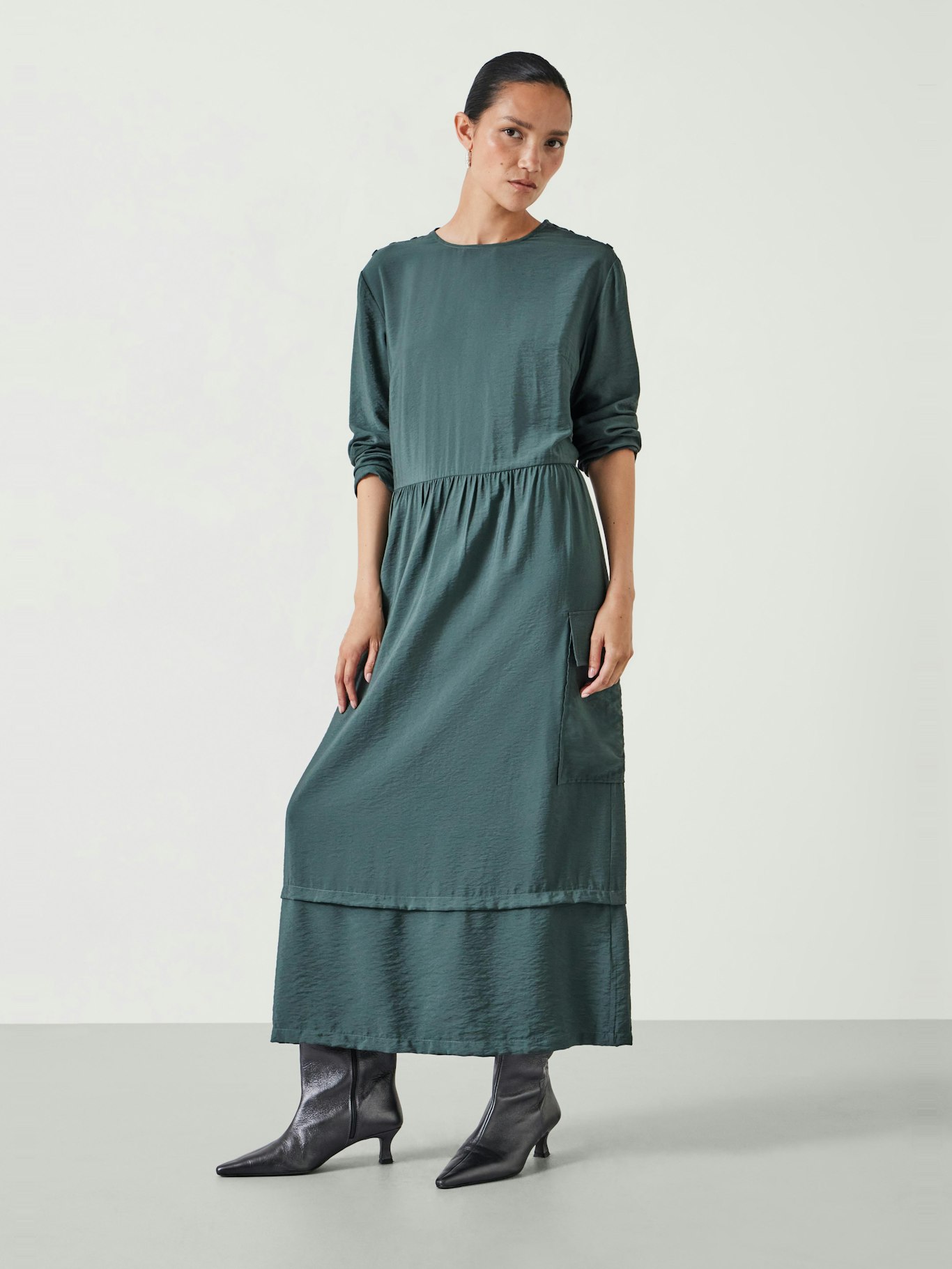 Cristina Utility Maxi Dress | Smoked Green | hush Cristina Utility Maxi Dress | Smoked Green | hush