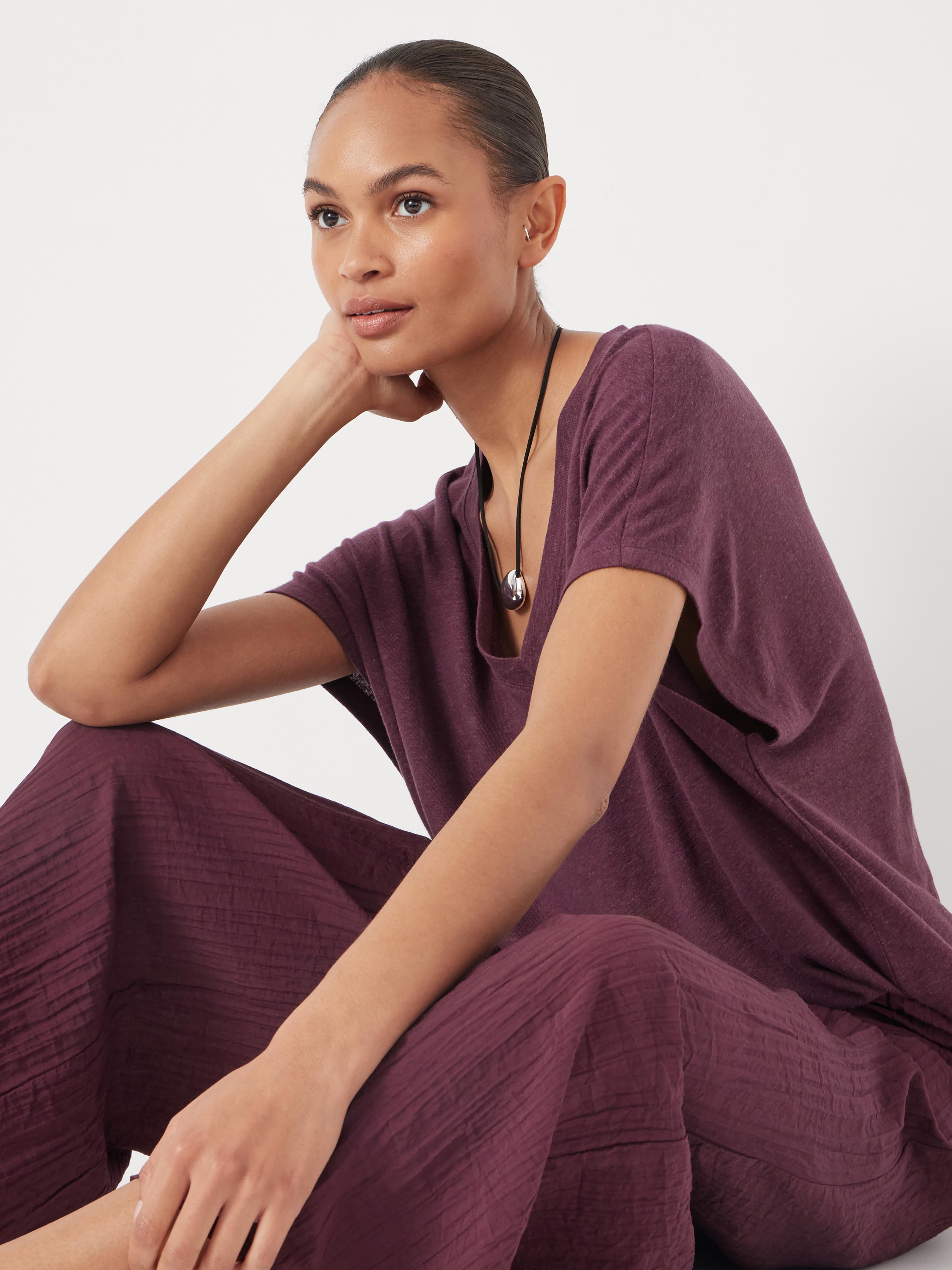 Crinkle Wide Leg Cropped Trousers