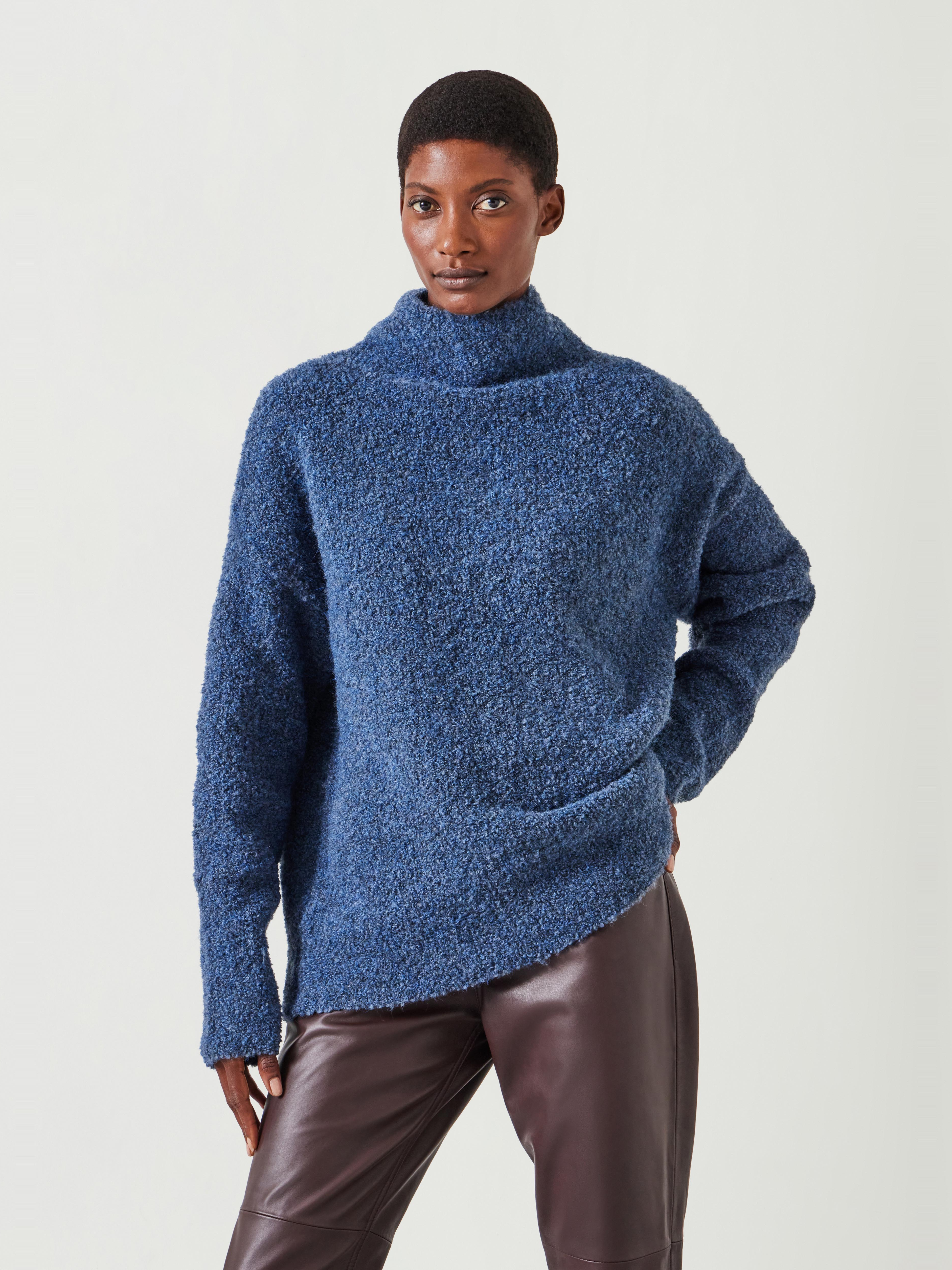 Bailey Boucle Funnel Jumper | Blue | hush