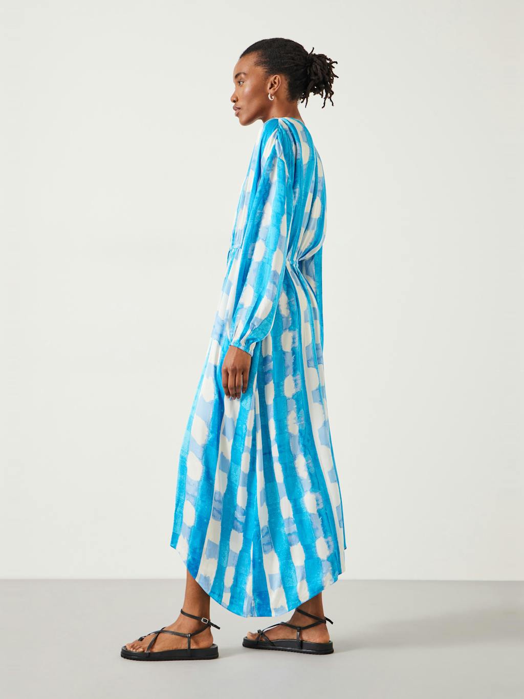 012022-4585-04 Clarette Watercolour Check Maxi Dress