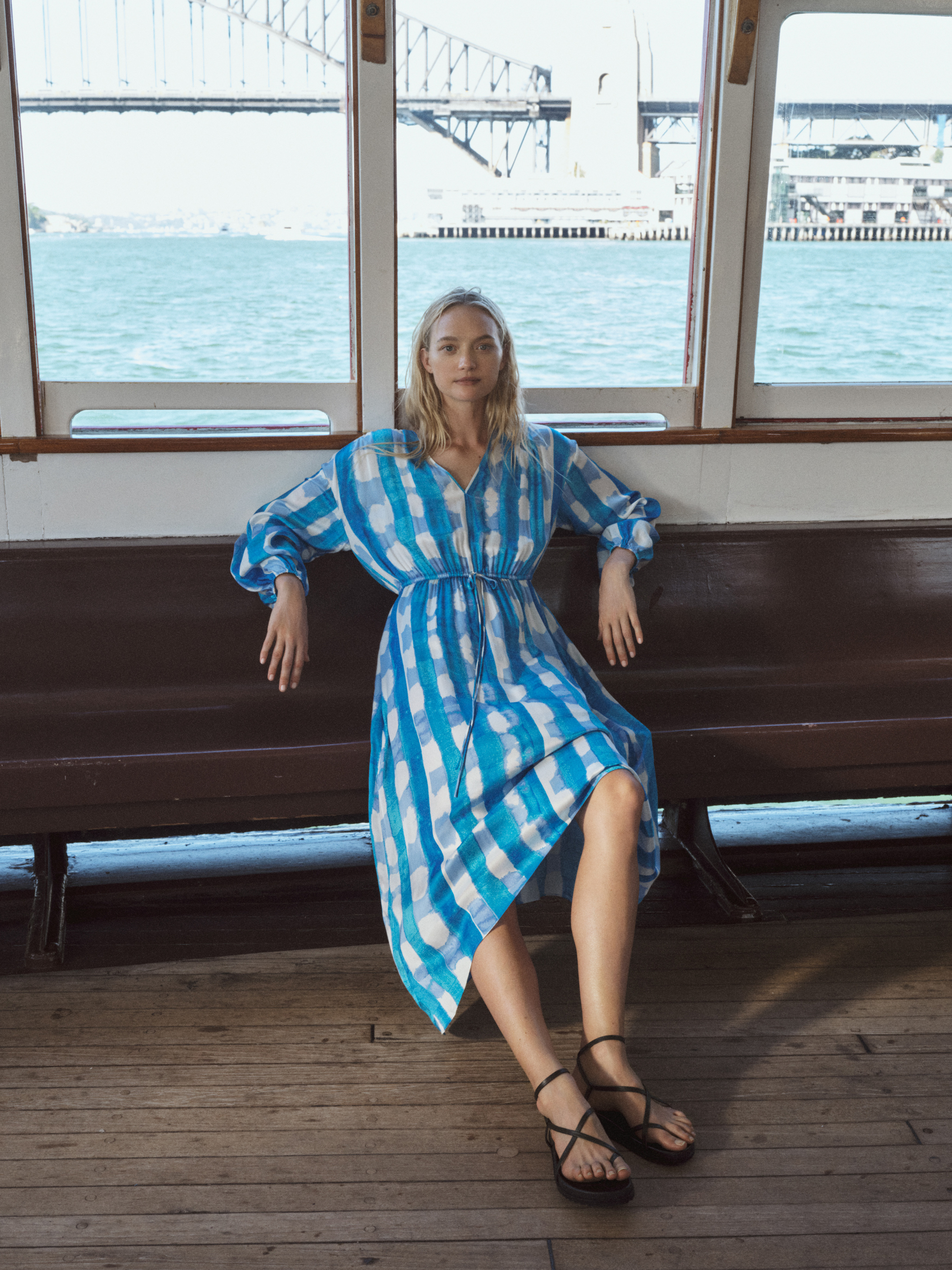 Clarette Watercolour Check Maxi Dress