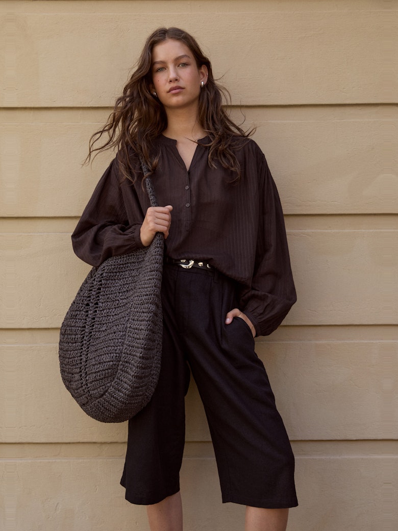 Lya Linen Blend Long Bermuda Shorts
