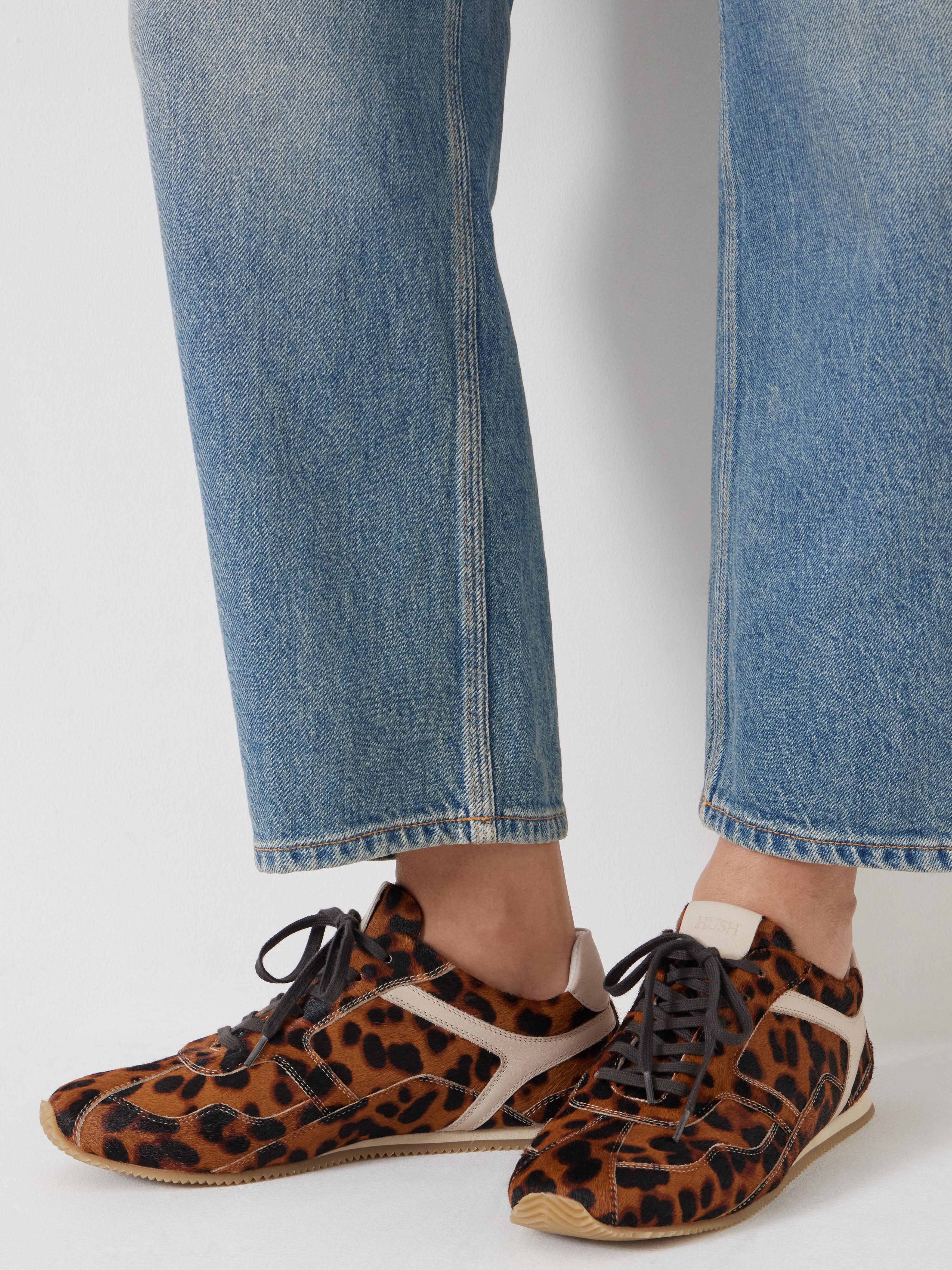 Leopard Hair On Leather Trainers