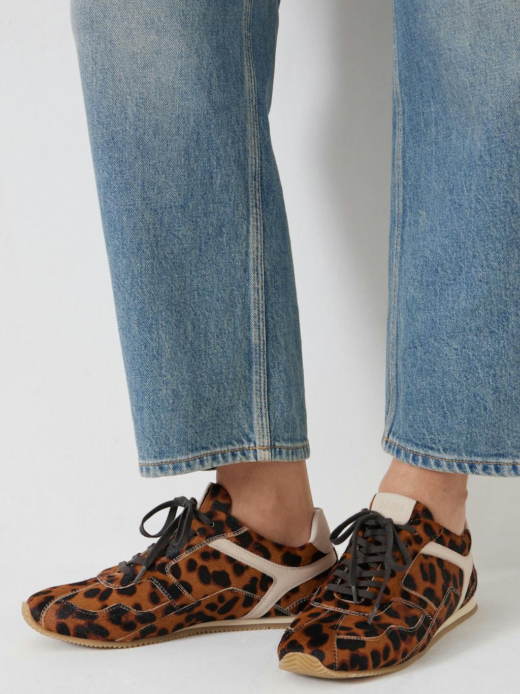 012796-0475-02 Leopard Hair On Leather Trainers