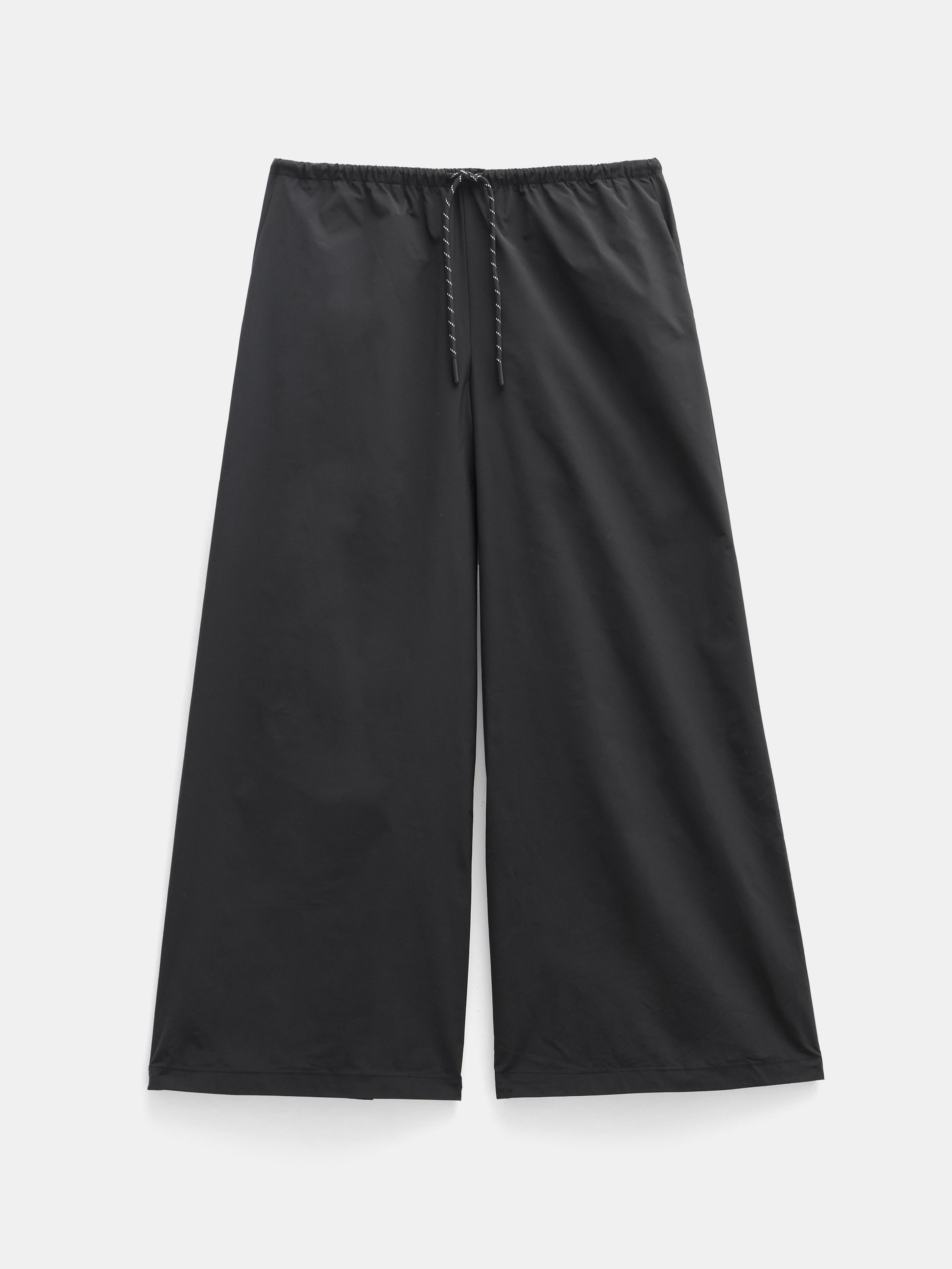 【AVALONE】TECHNICAL CROPPED WIDE TROUSERS Technical Melissa Wide Leg Cropped Trousers - Black | Hush