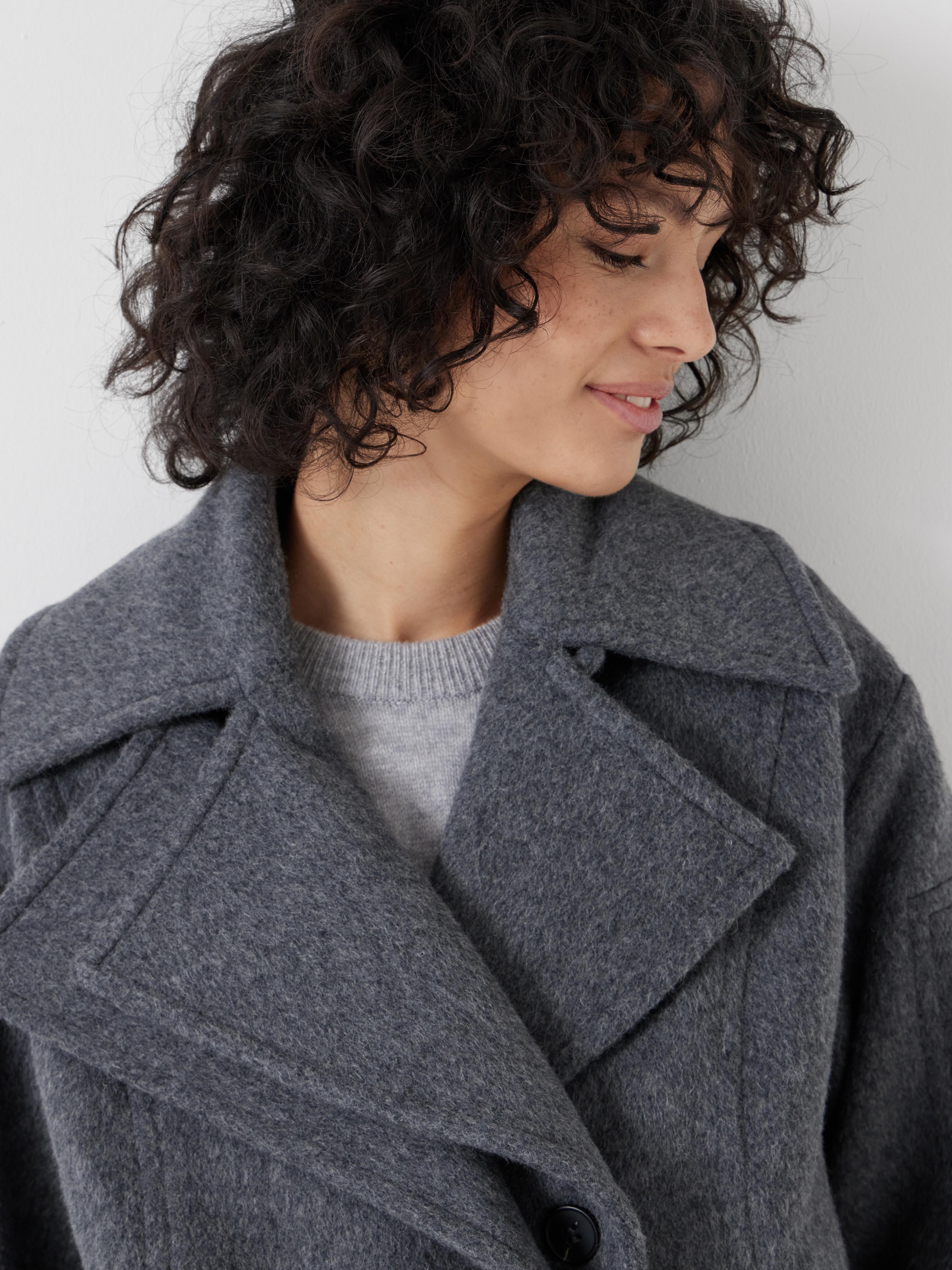 Pure Wool Double Lapel Lined Jacket