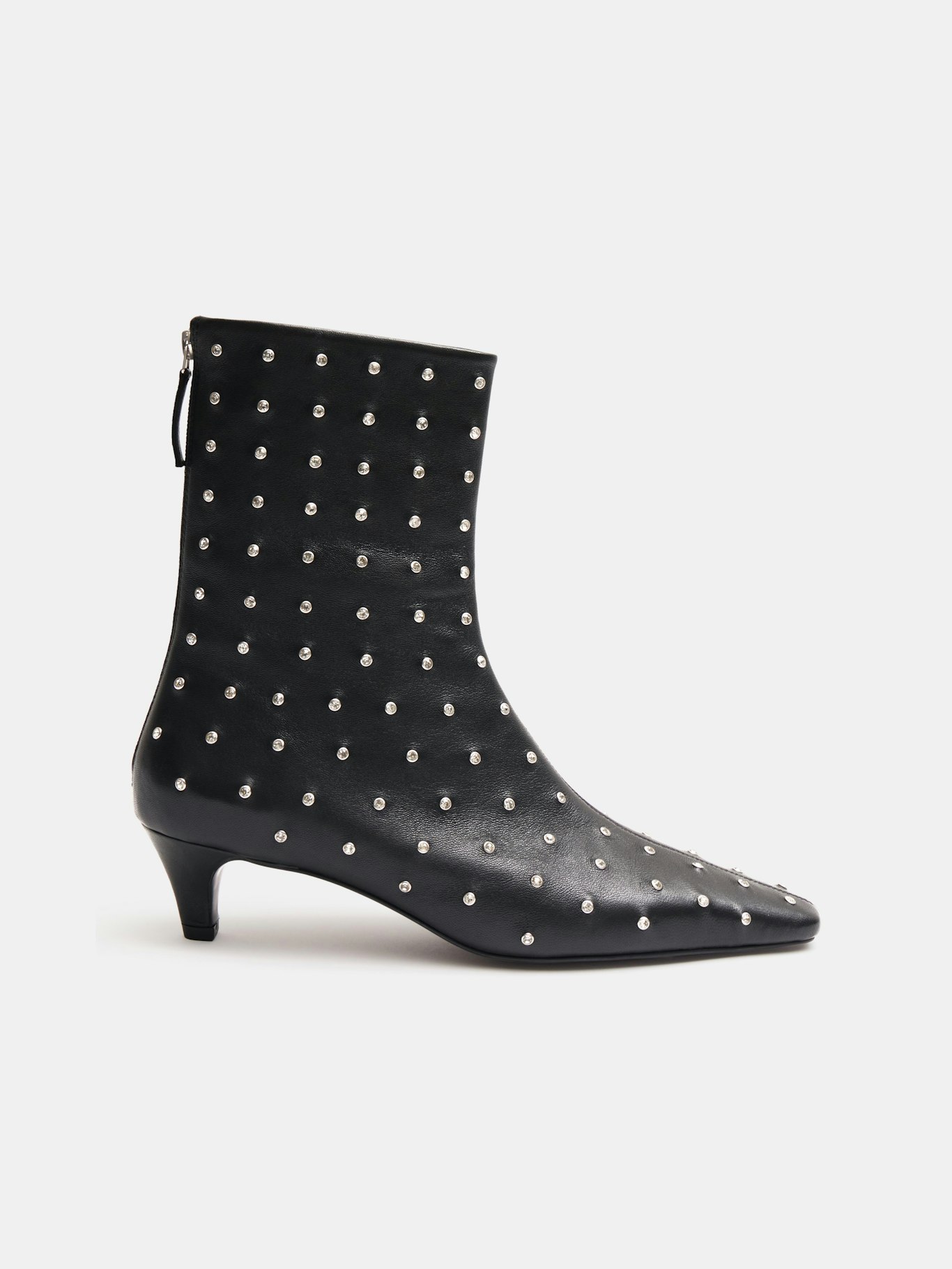 012485-0456-07 Diamante Studded Leather Ankle Boots