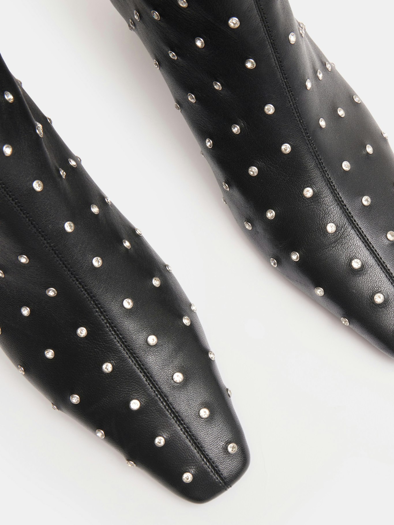 012485-0456-04 Diamante Studded Leather Ankle Boots