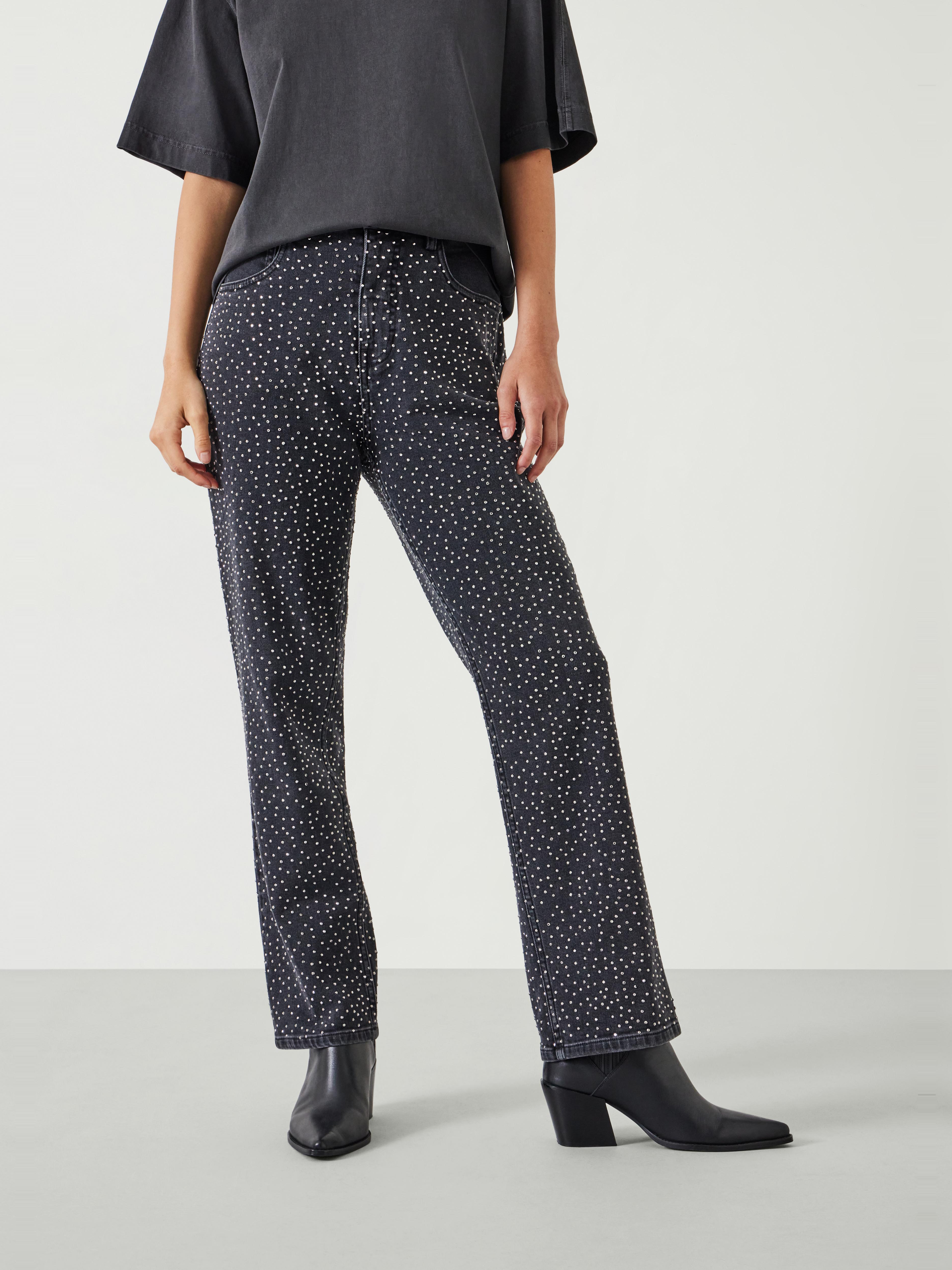 Alex Slim Straight Leg Rhinestone Denim Jeans