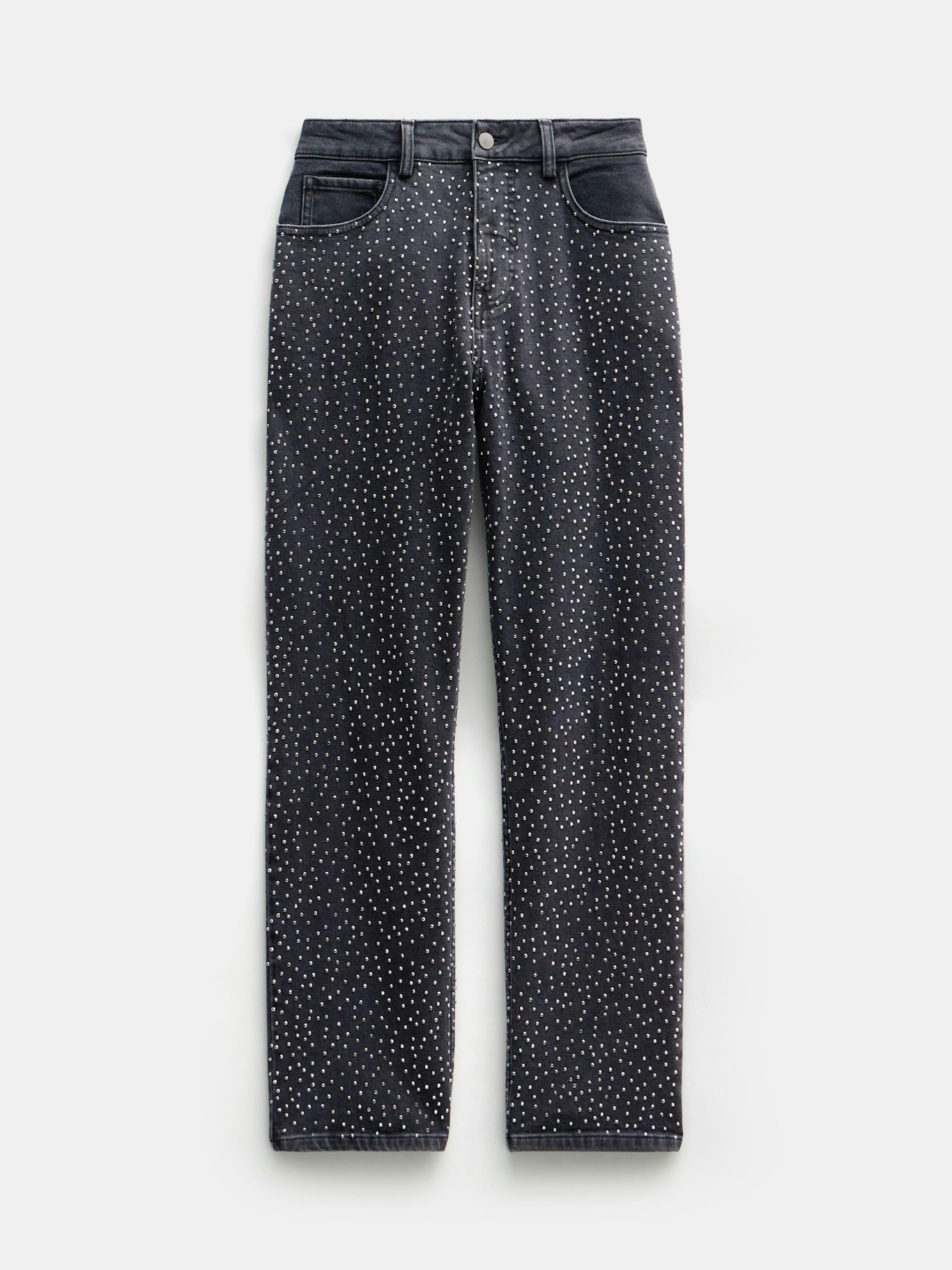 012229-2826-07 Alex Slim Straight Leg Rhinestone Denim Jeans