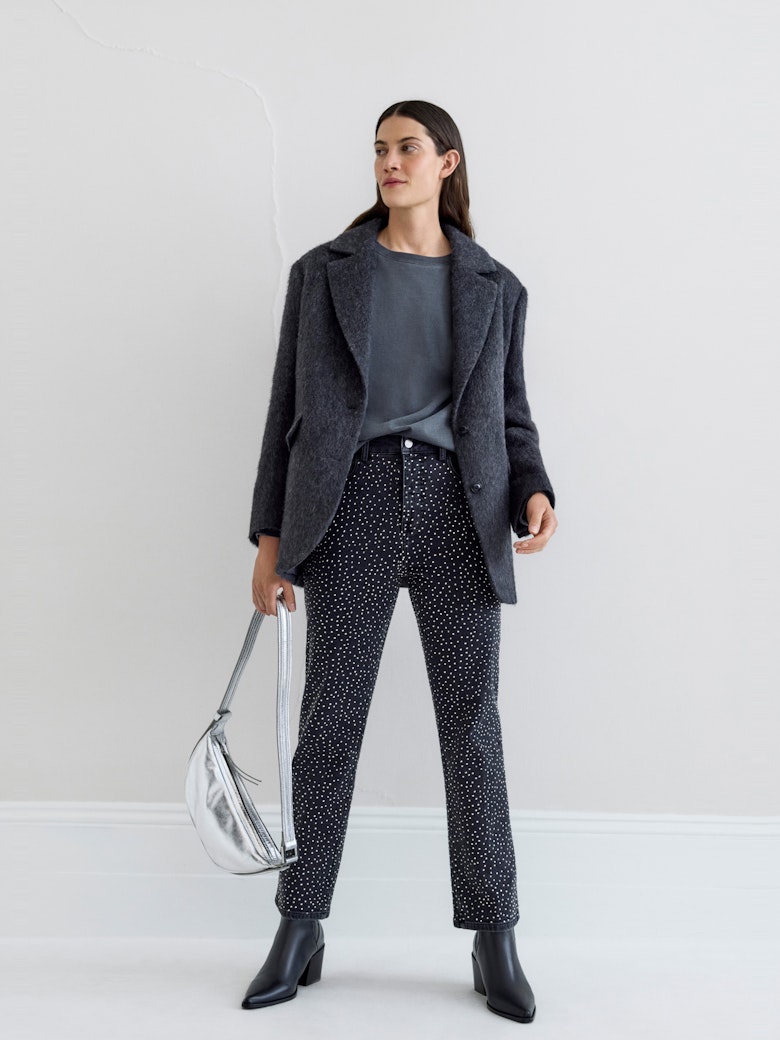 Alex Slim Straight Leg Rhinestone Denim Jeans