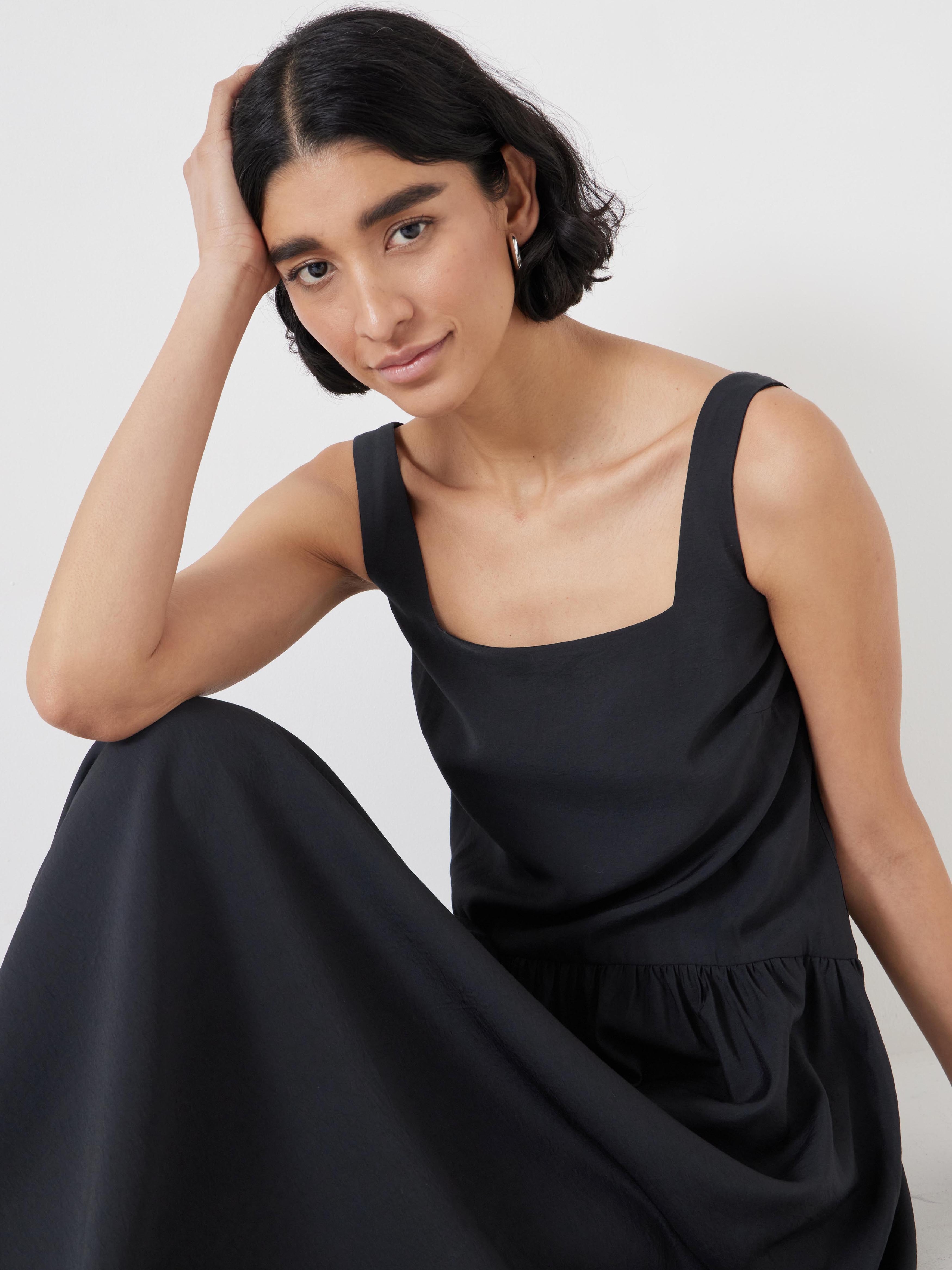 Air Flow Square Neck Midi Ballerina Dress