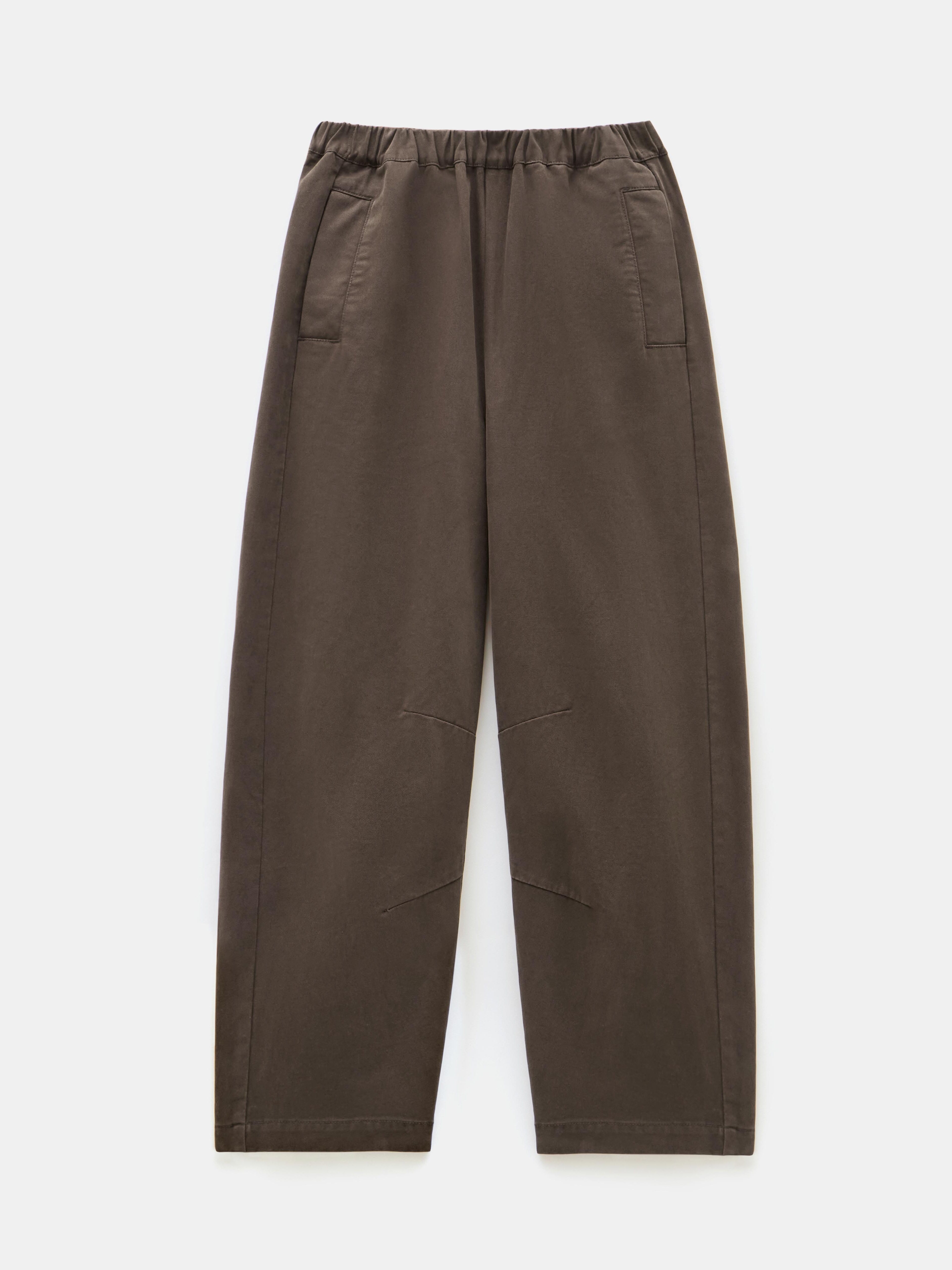 Jack Barrel Leg Pull On Cotton Trousers