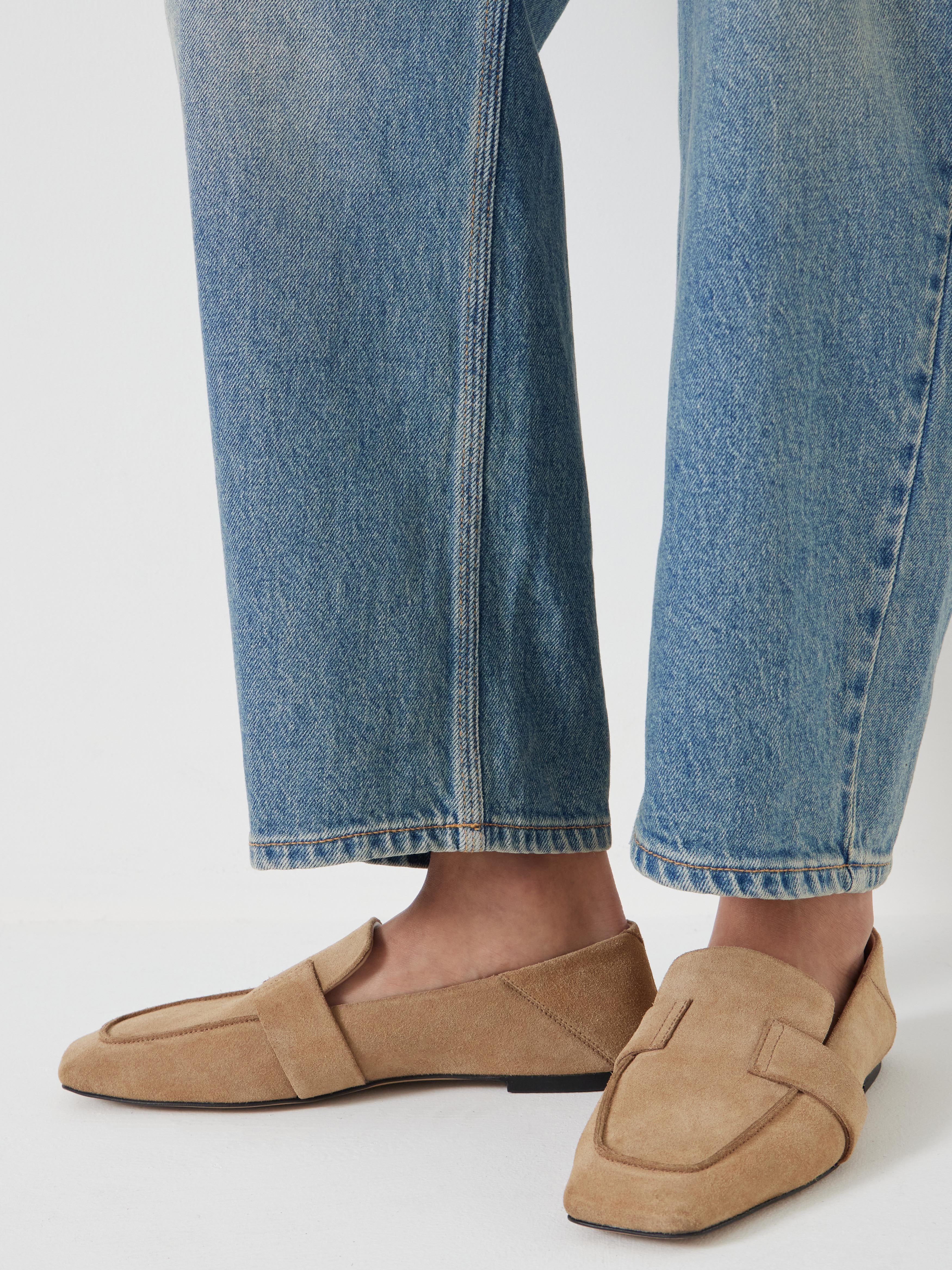 Sora Square-Toe Suede Loafers