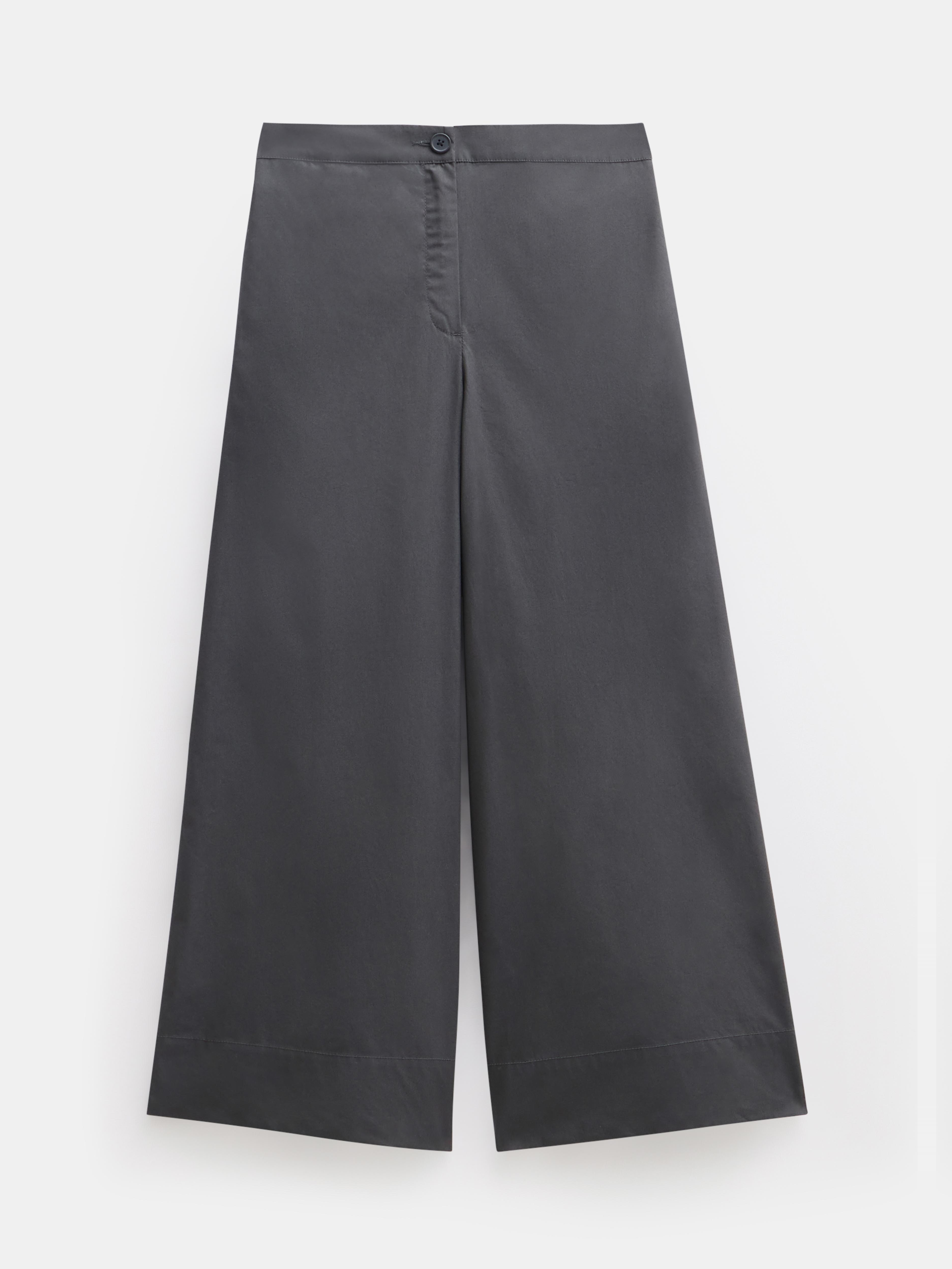 Lightweight Cotton Wide Leg Cropped Trousers