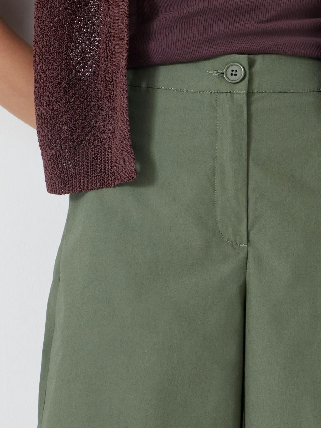 012688-2012-04 Lightweight Cotton Wide Leg Cropped Trousers