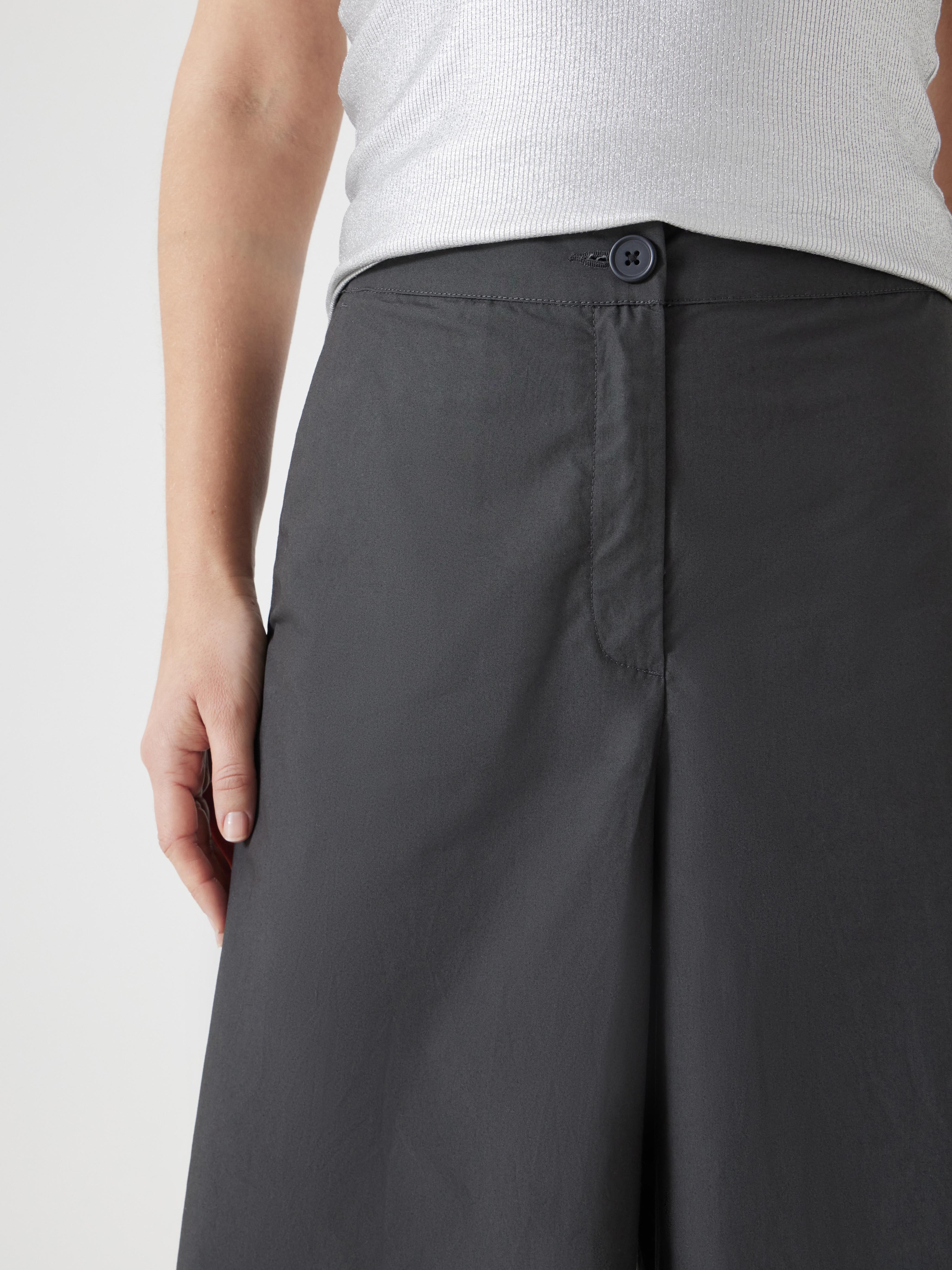 Lightweight Cotton Wide Leg Cropped Trousers