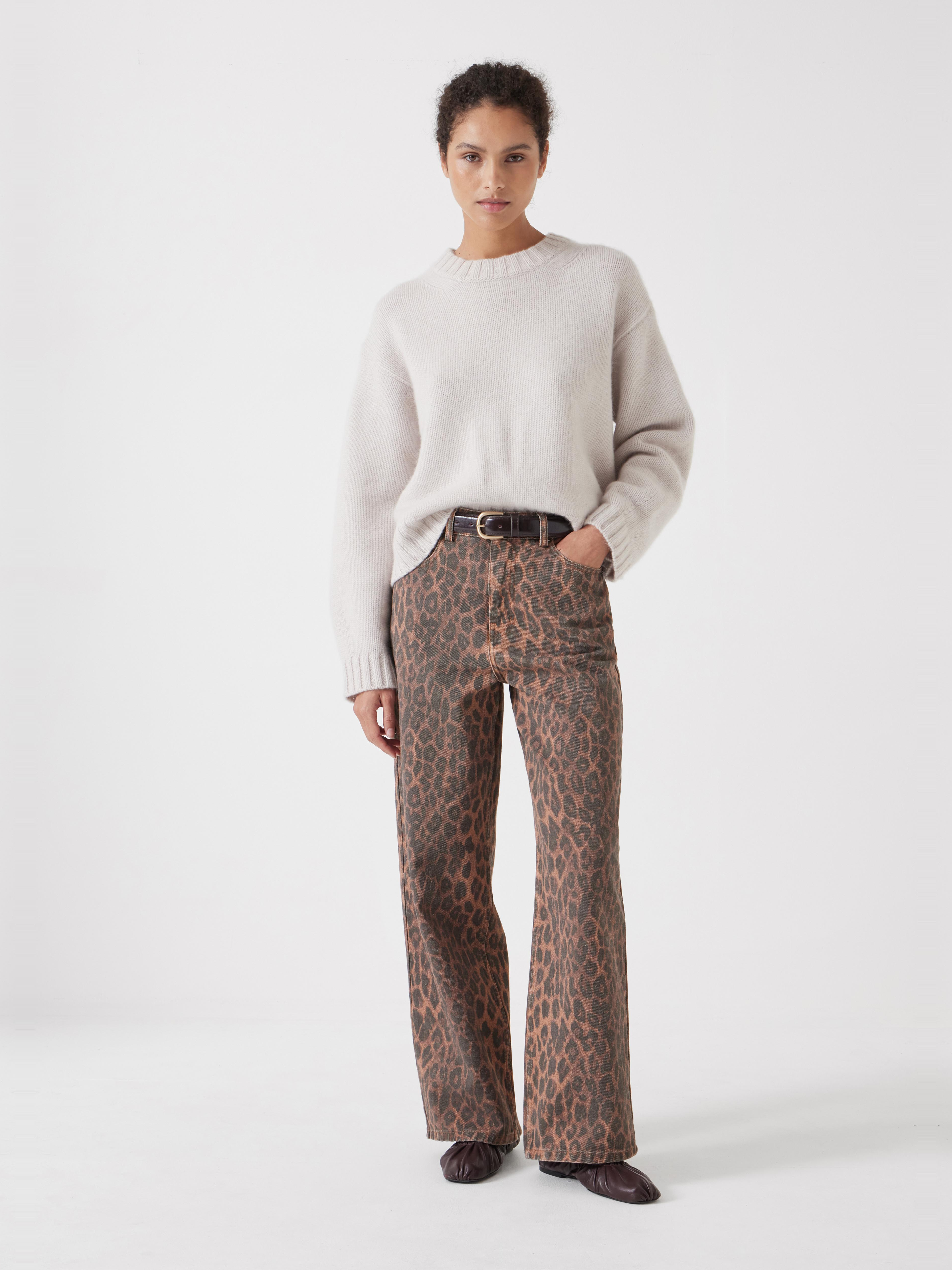 Leopard Wide Leg Jeans