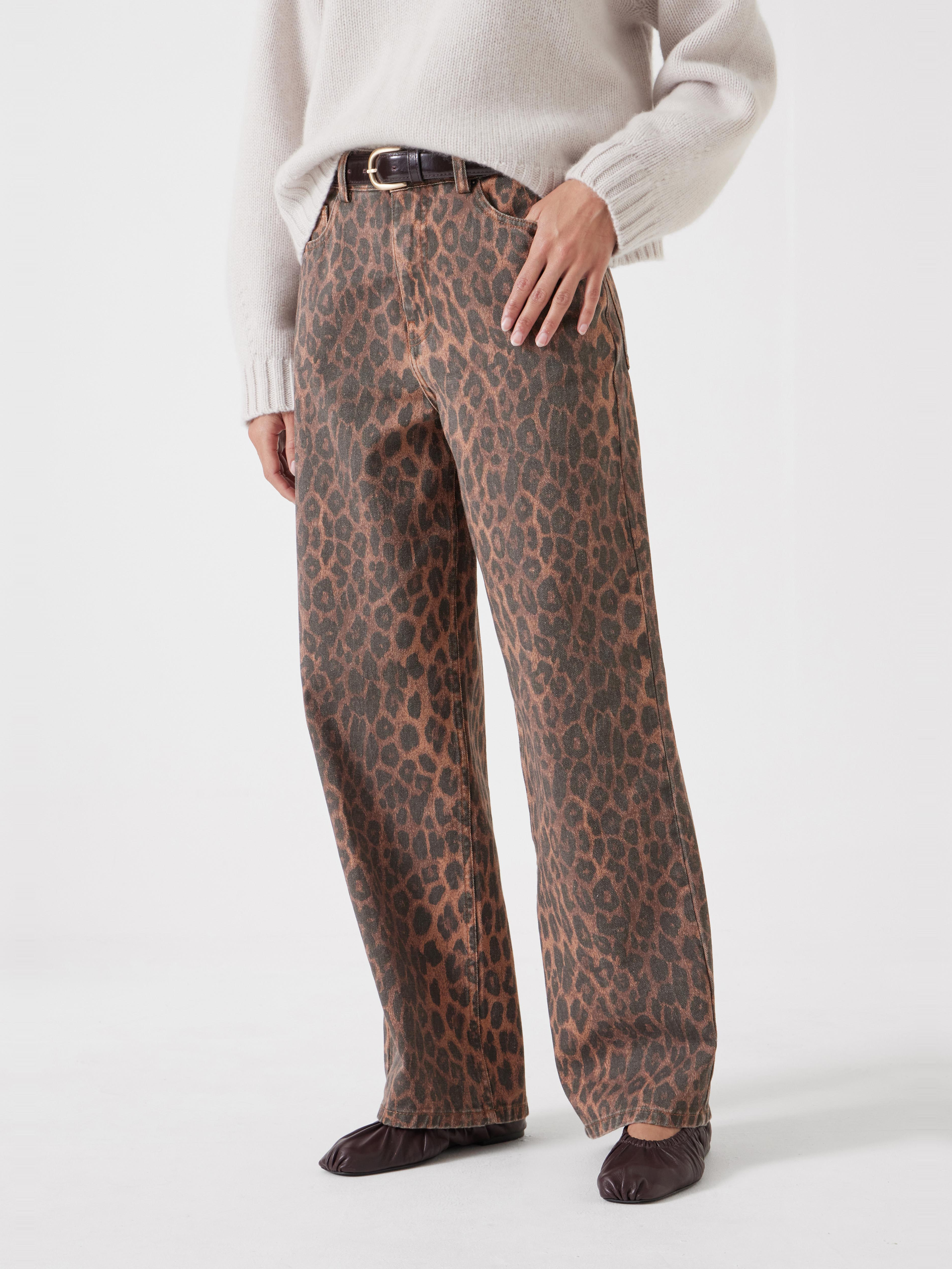 Leopard Wide Leg Jeans