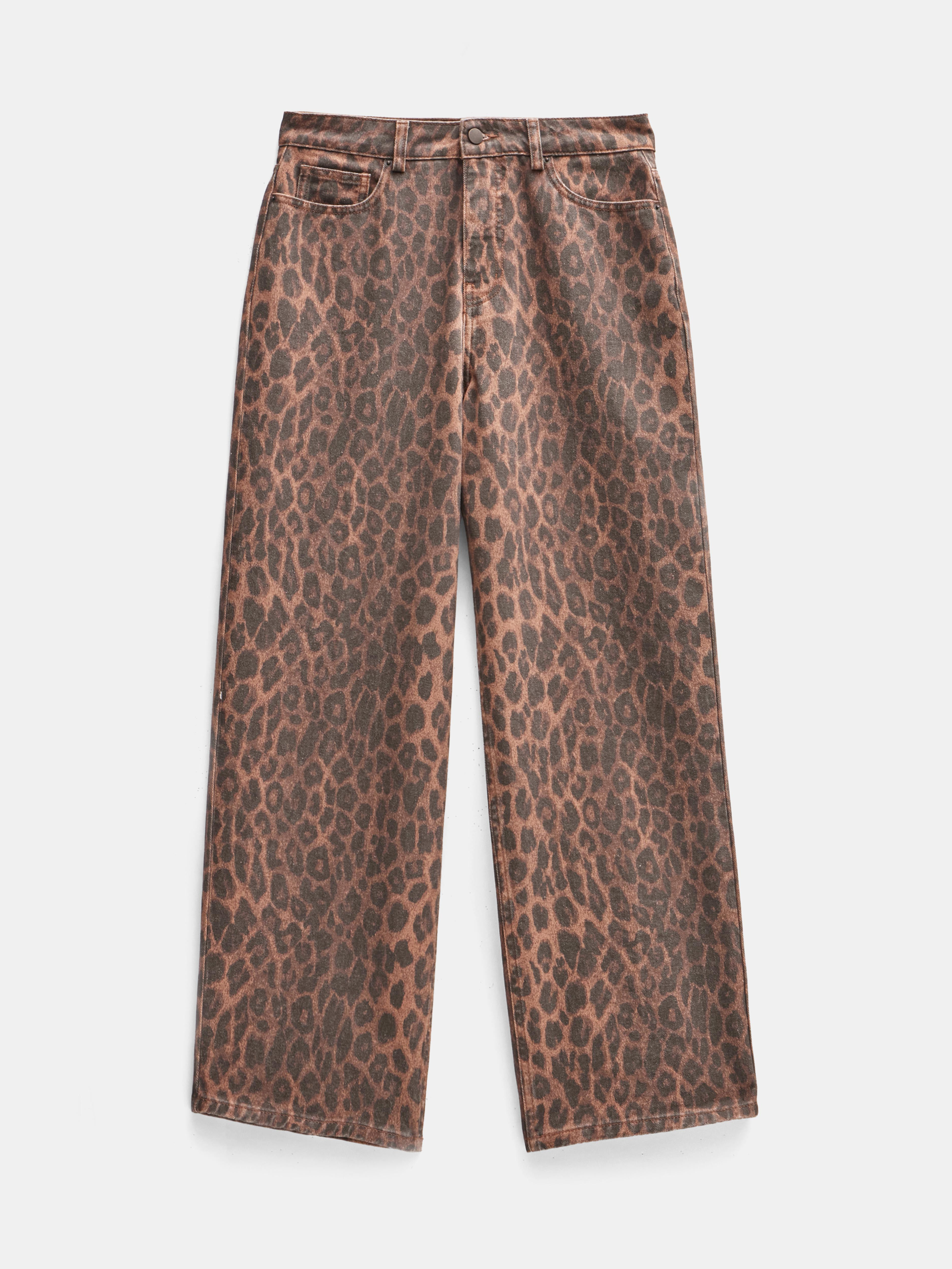 Leopard Wide Leg Jeans