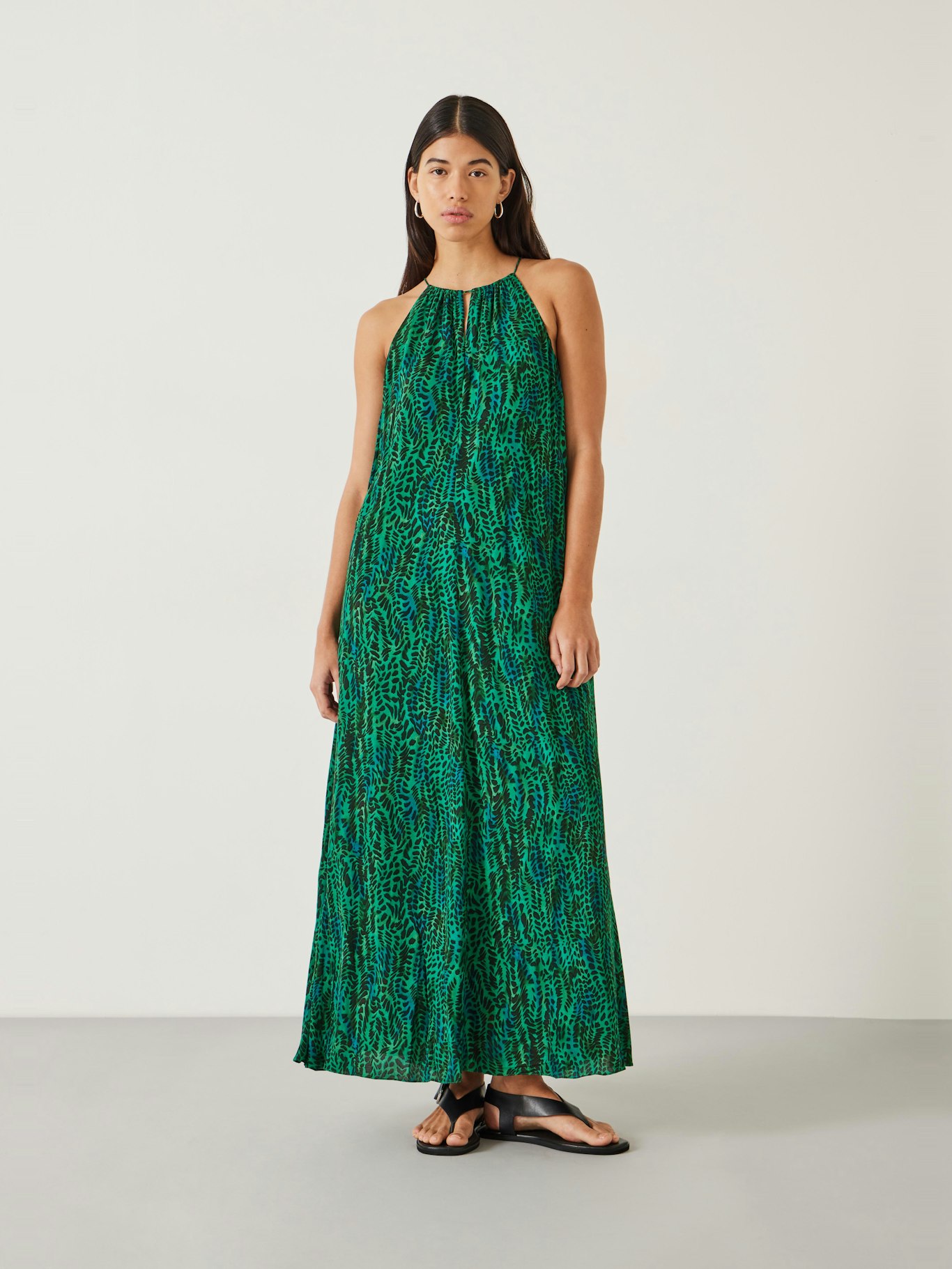 011337-4561-01 Cassie Relaxed Halter Neck Maxi Dress