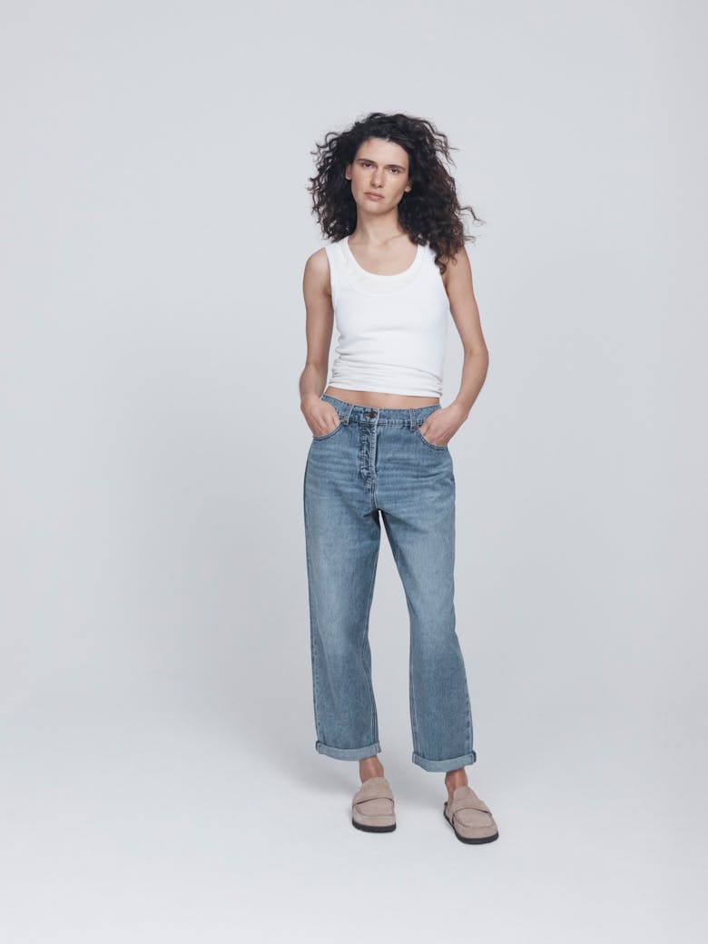 Button Fly Boyfriend Jean