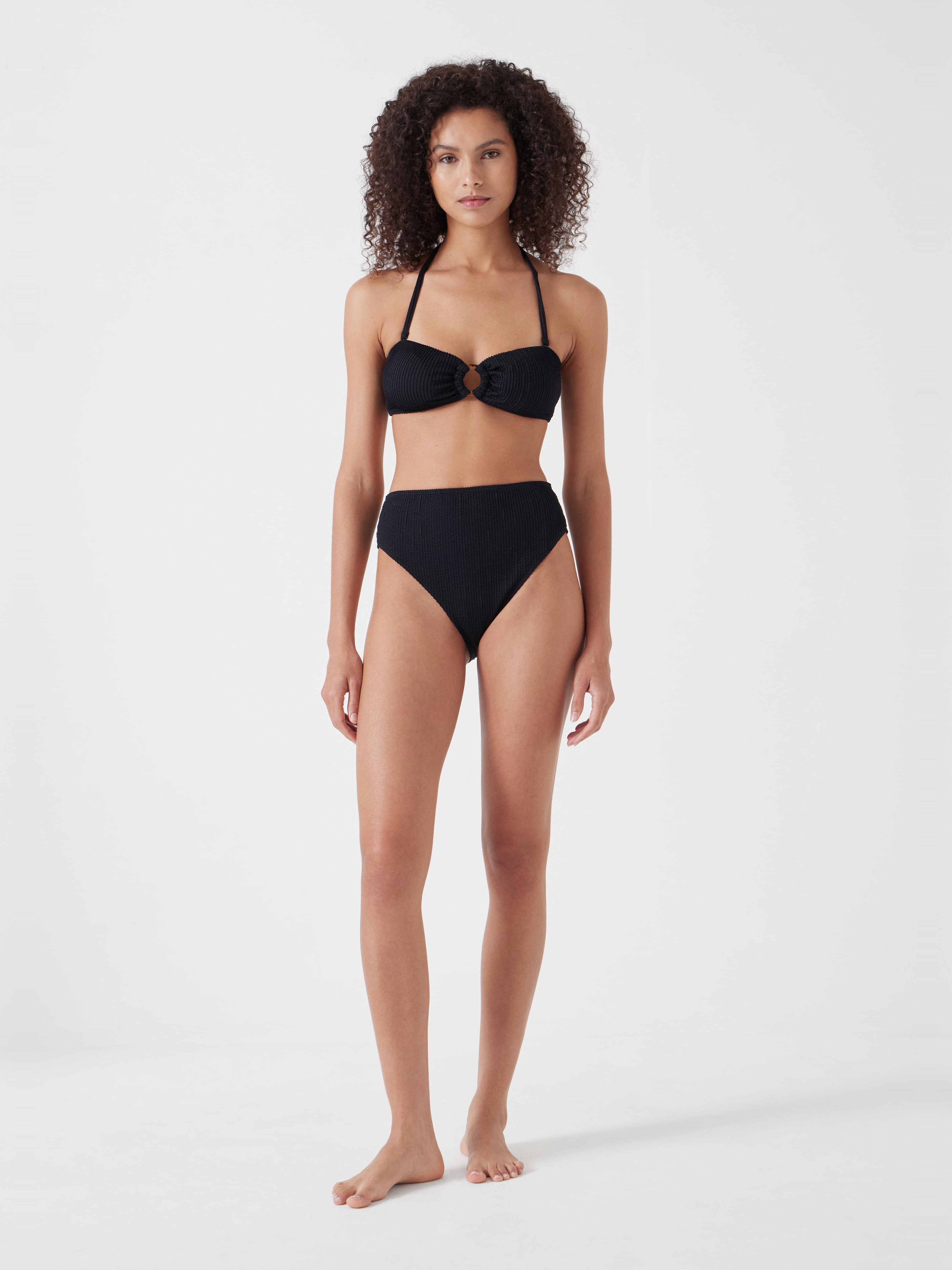 Ring Bandeau Crinkle Bikini Top