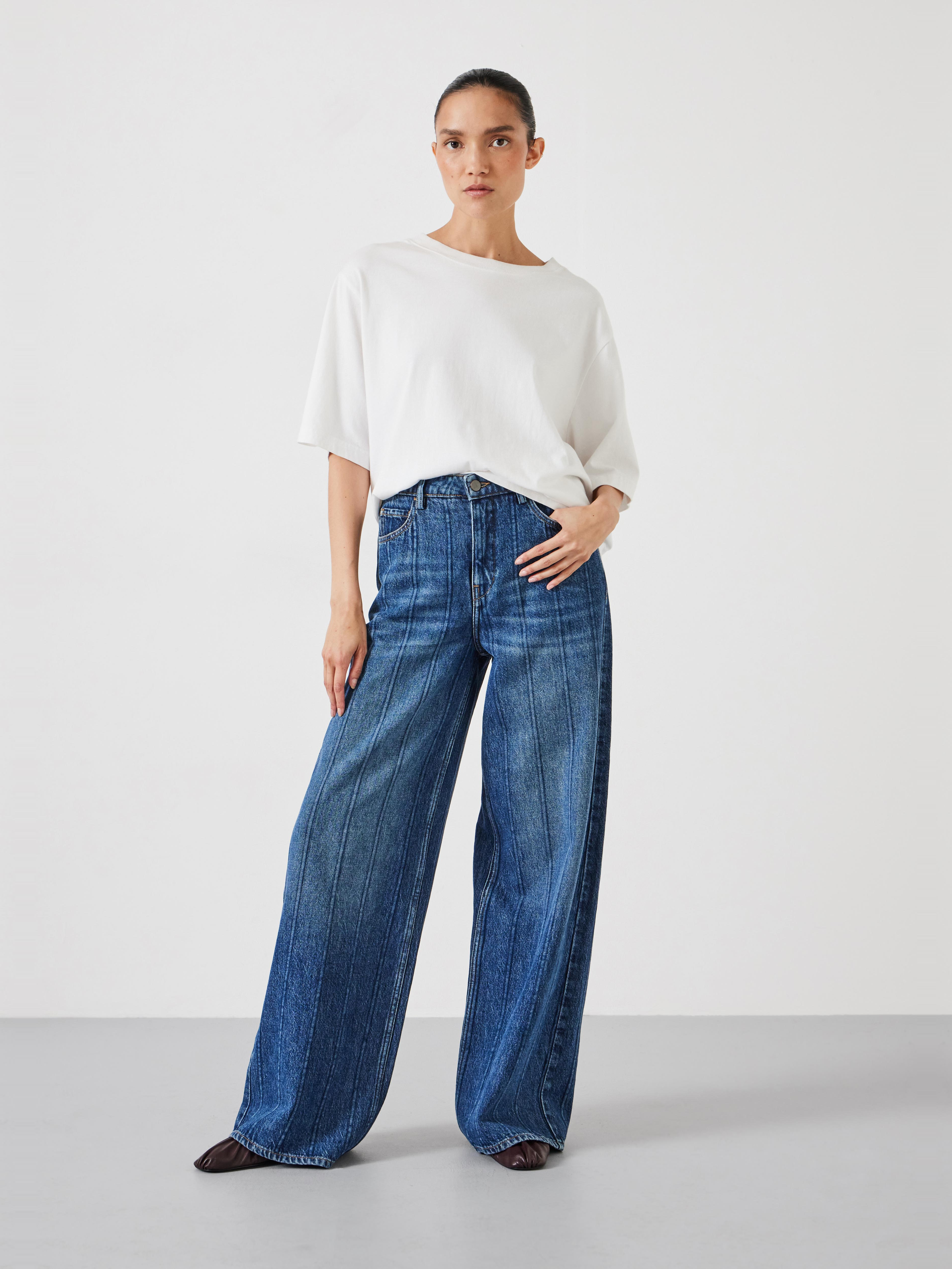 Stripe Wide Leg Jean