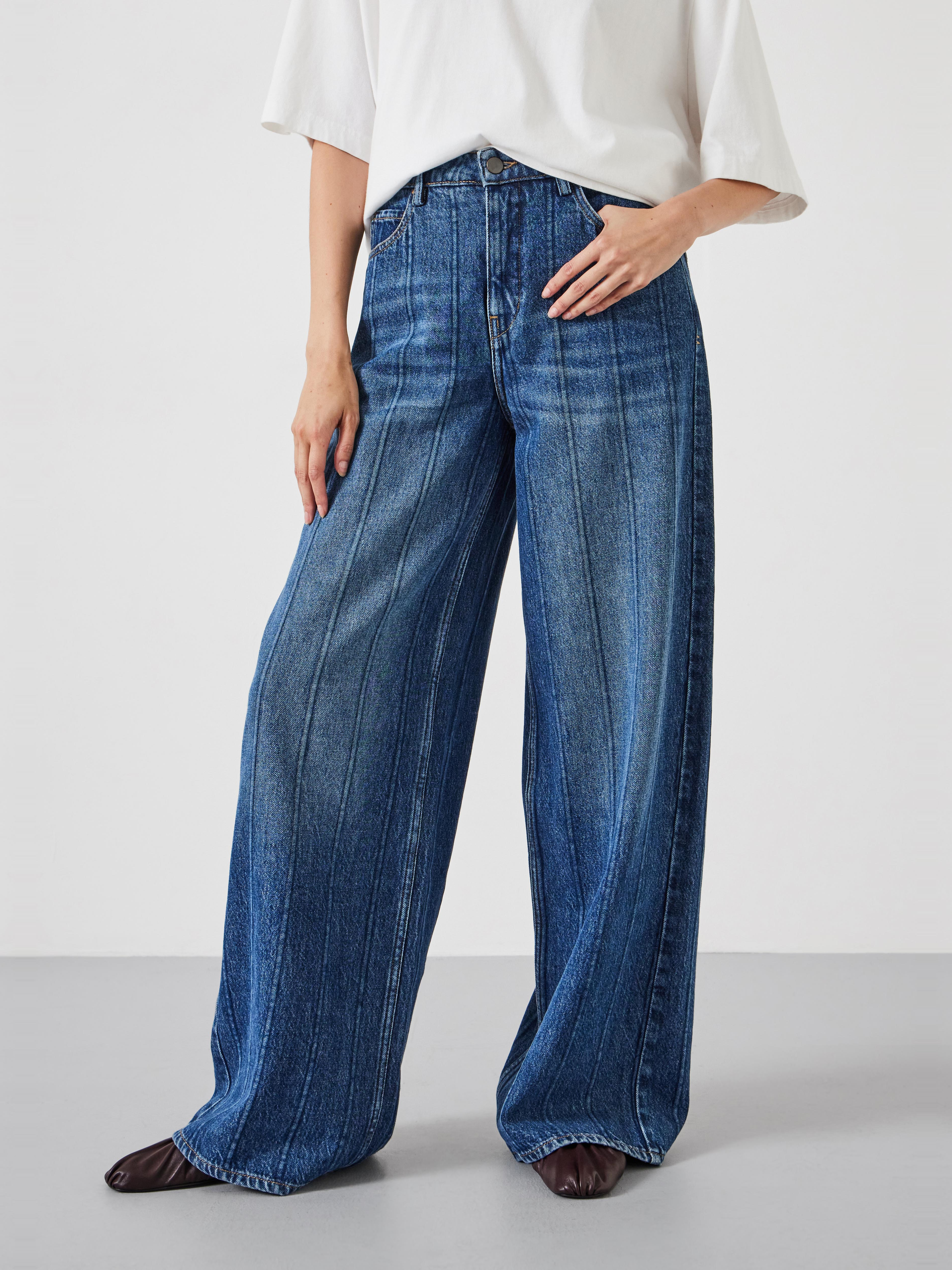 Stripe Wide Leg Jean