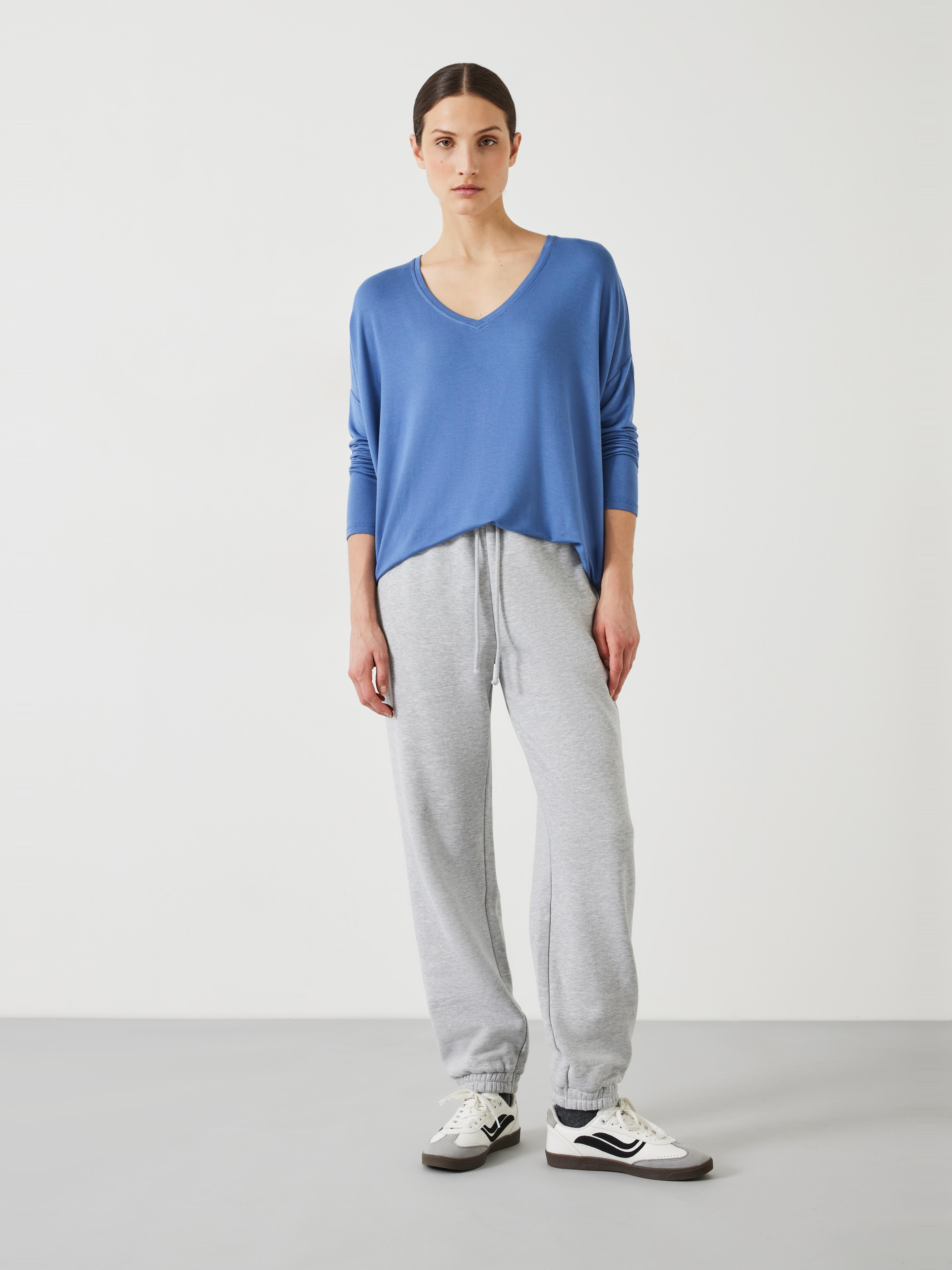 Gillian Wide Jersey V Neck Top