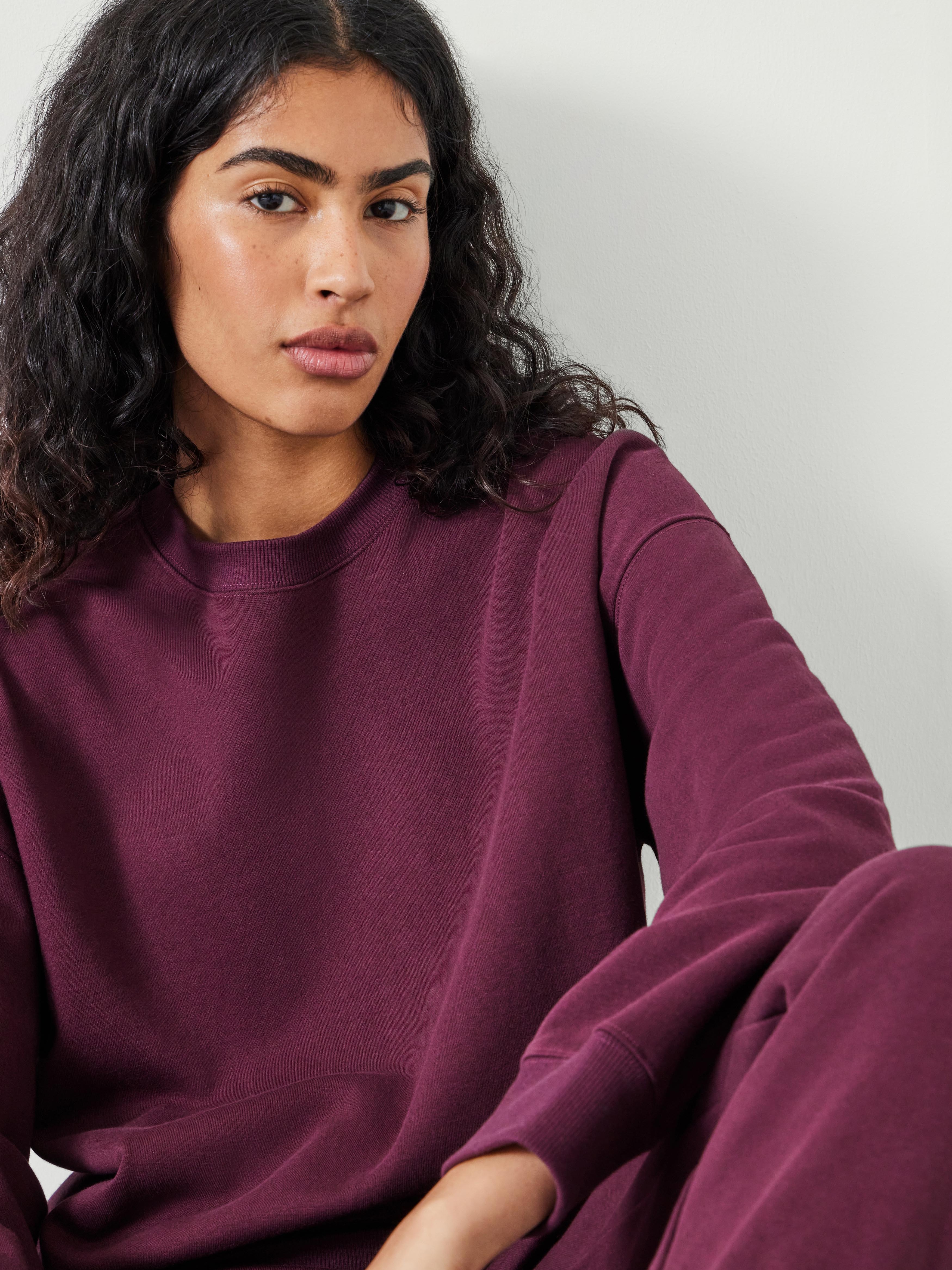 Quinn Oversized Sweatshirt | Deep Wine | hush