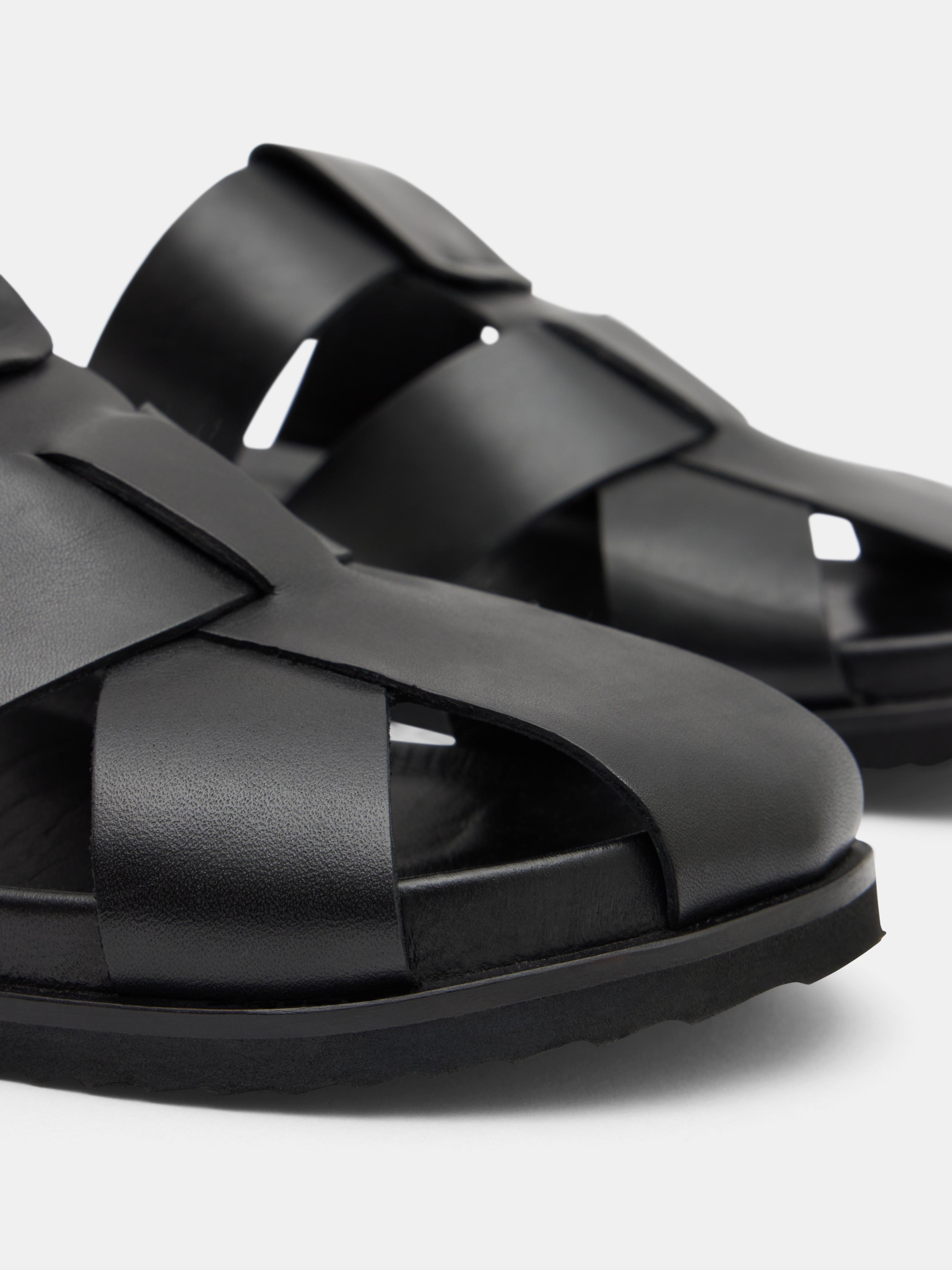 Cora Leather Closed Toe Cage Sandals